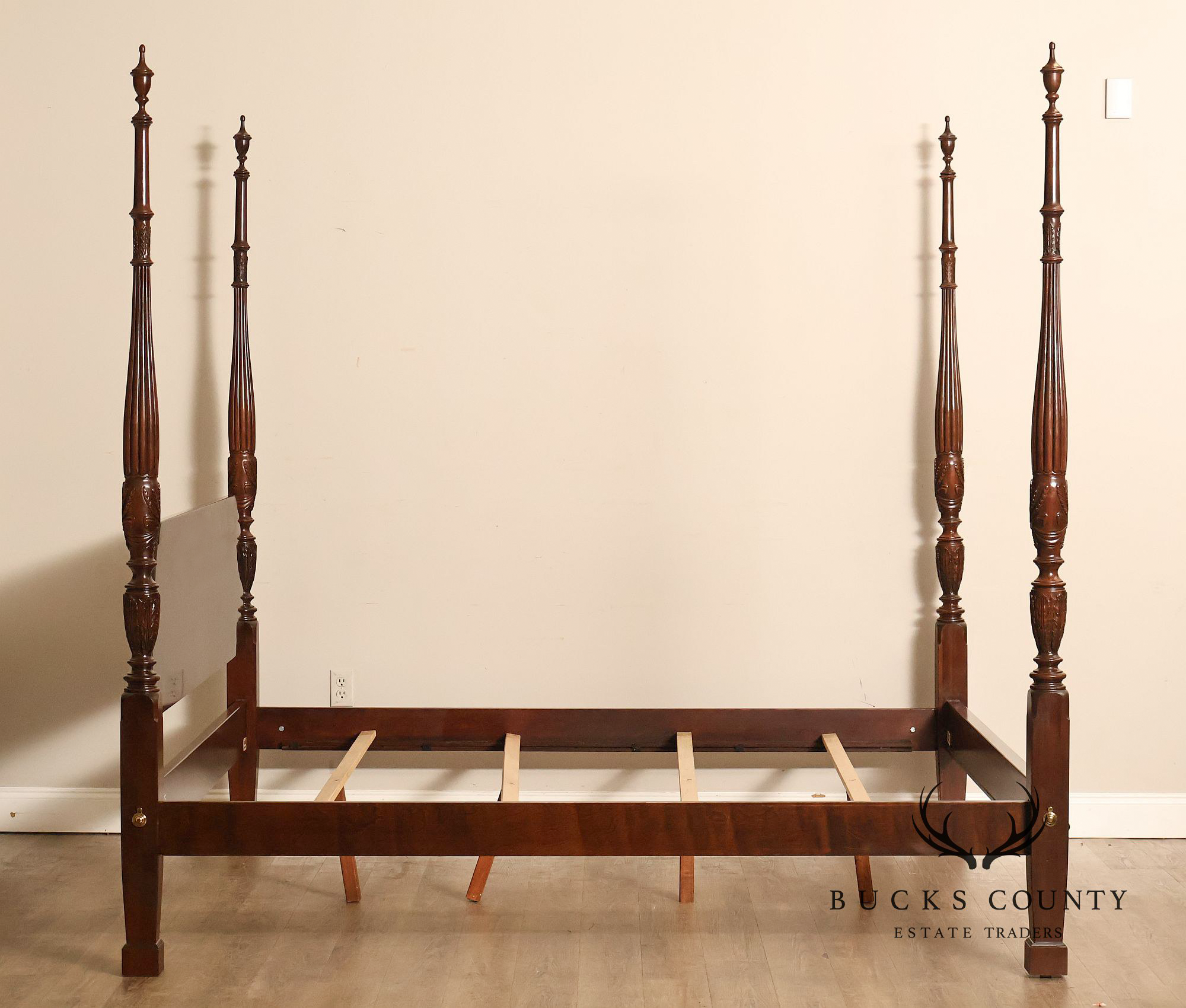 Ethan Allen Georgian Court Cherry King Four Poster Bed Frame