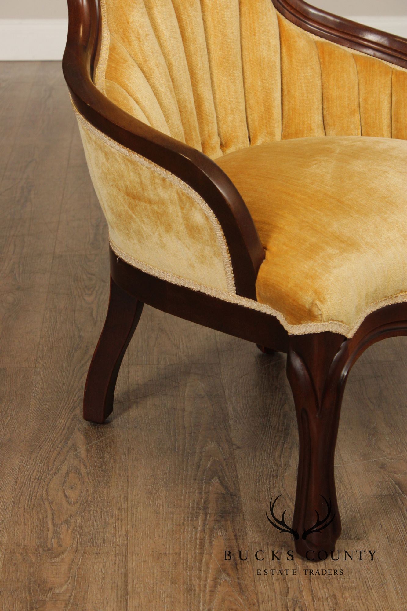 Kimball Furniture Victorian Style Pair of Carved Mahogany Parlor Chairs
