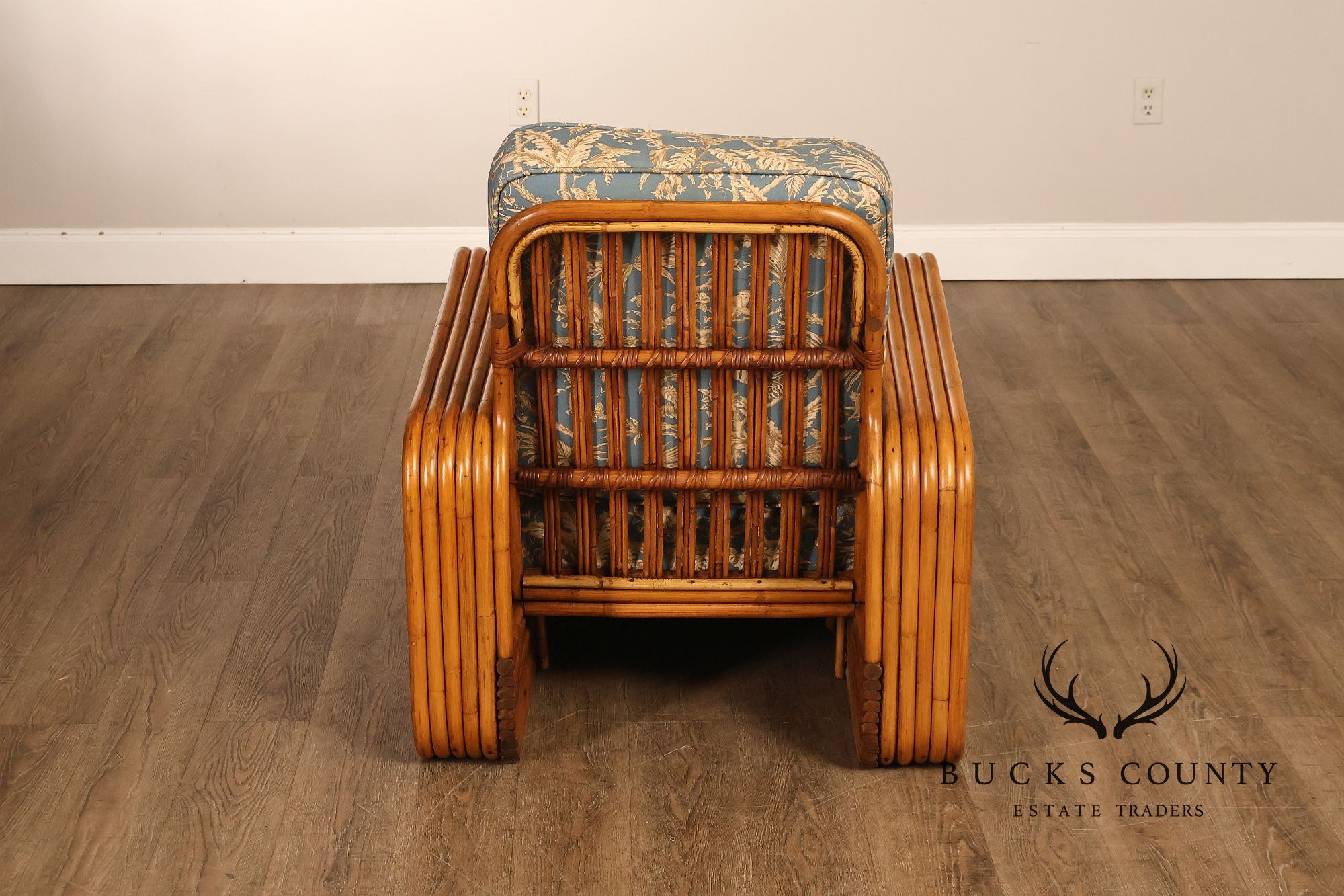 Paul Frankl Pair Of Pretzel Rattan Lounge Chairs