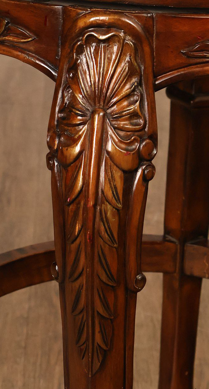 Rococo Style Set Of Four Carved Frame Swivel Barstools