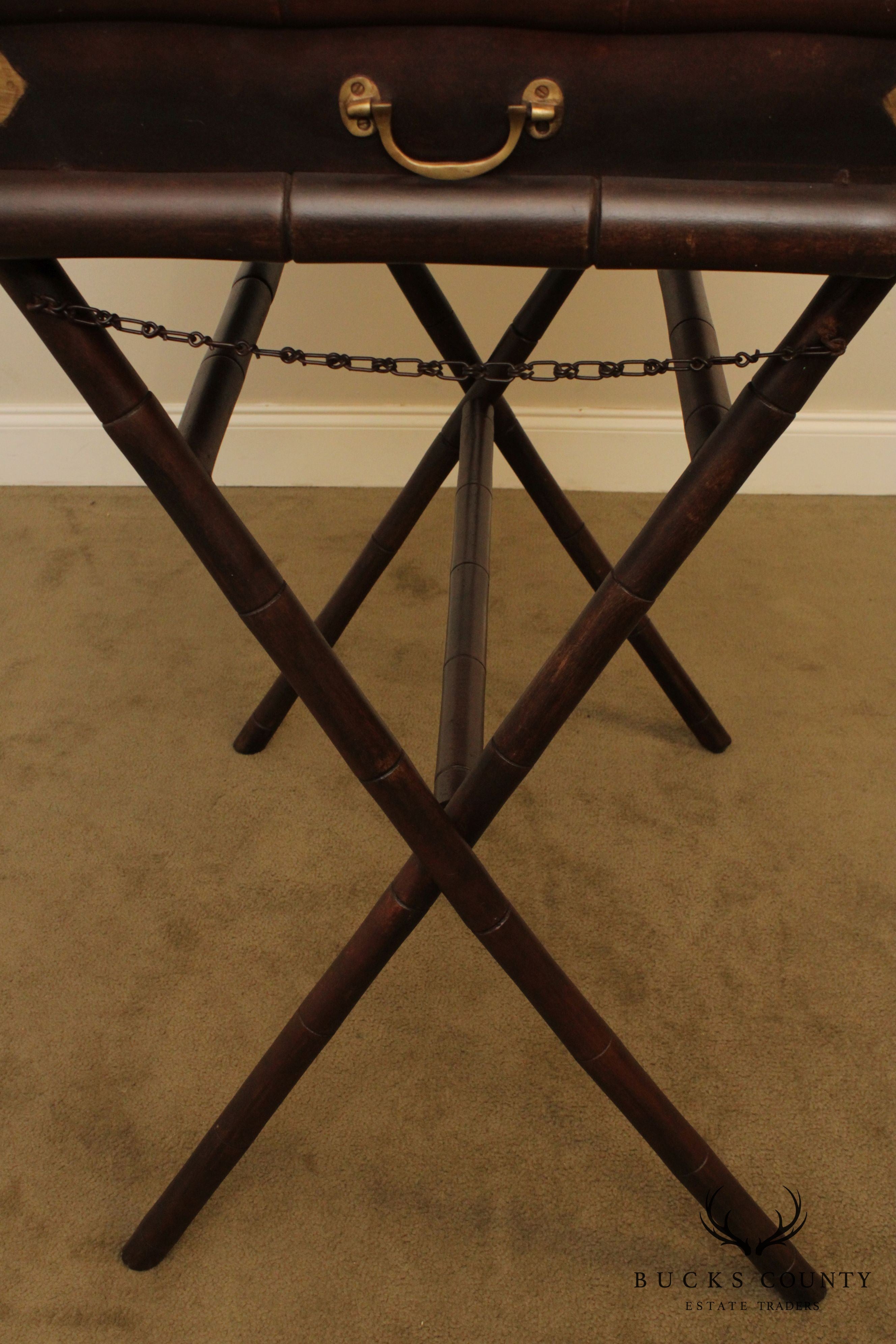 F.O. Mertz & Co Faux Bamboo Butlers Tray Table