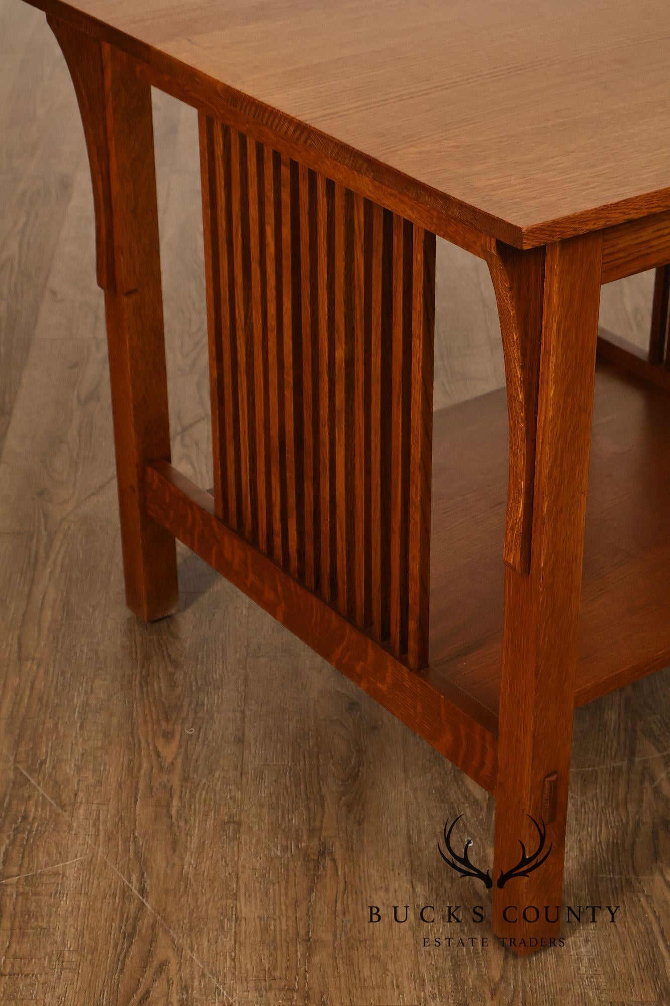 Stickley Mission Oak Spindled Side Lamp Table