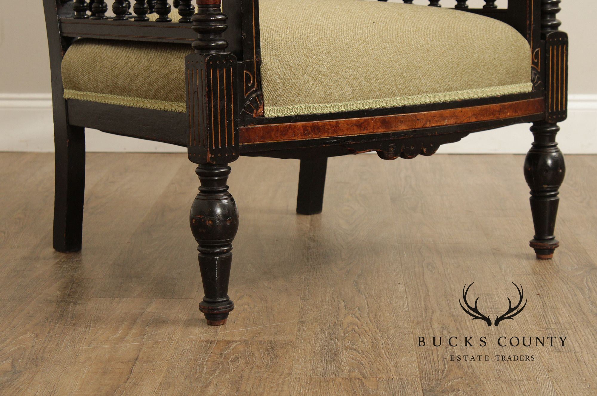 Victorian Eastlake Pair of Upholstered Armchairs