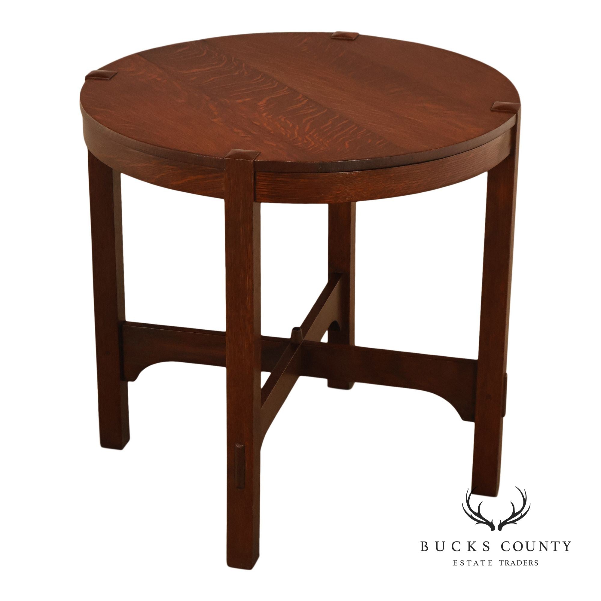 Antique Gustav Stickley Model 644 Mission Oak Round Table