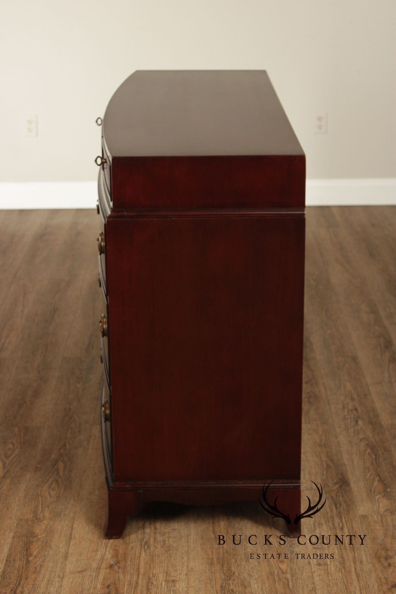 Lauren Ralph Lauren Mahogany Hepplewhite Style Bow Front 9 Drawer Dresser