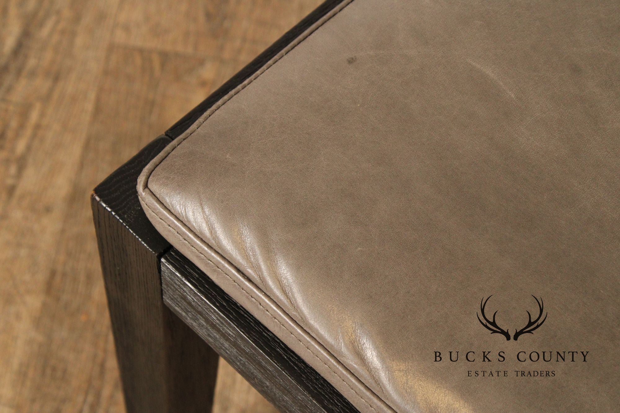 Restoration Hardware Saddle Leather Set Of Four Dining Chairs