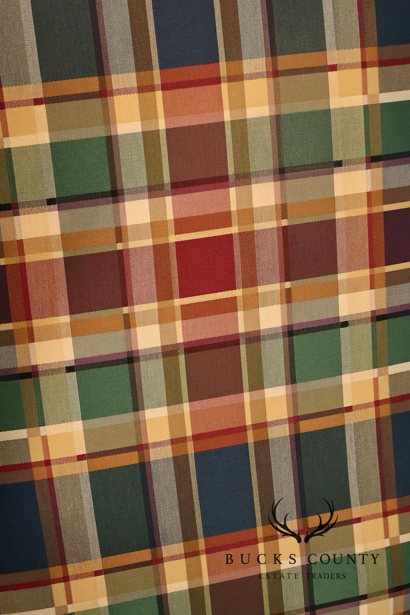 Henredon Custom Folio Collection Plaid Wingback Armchair