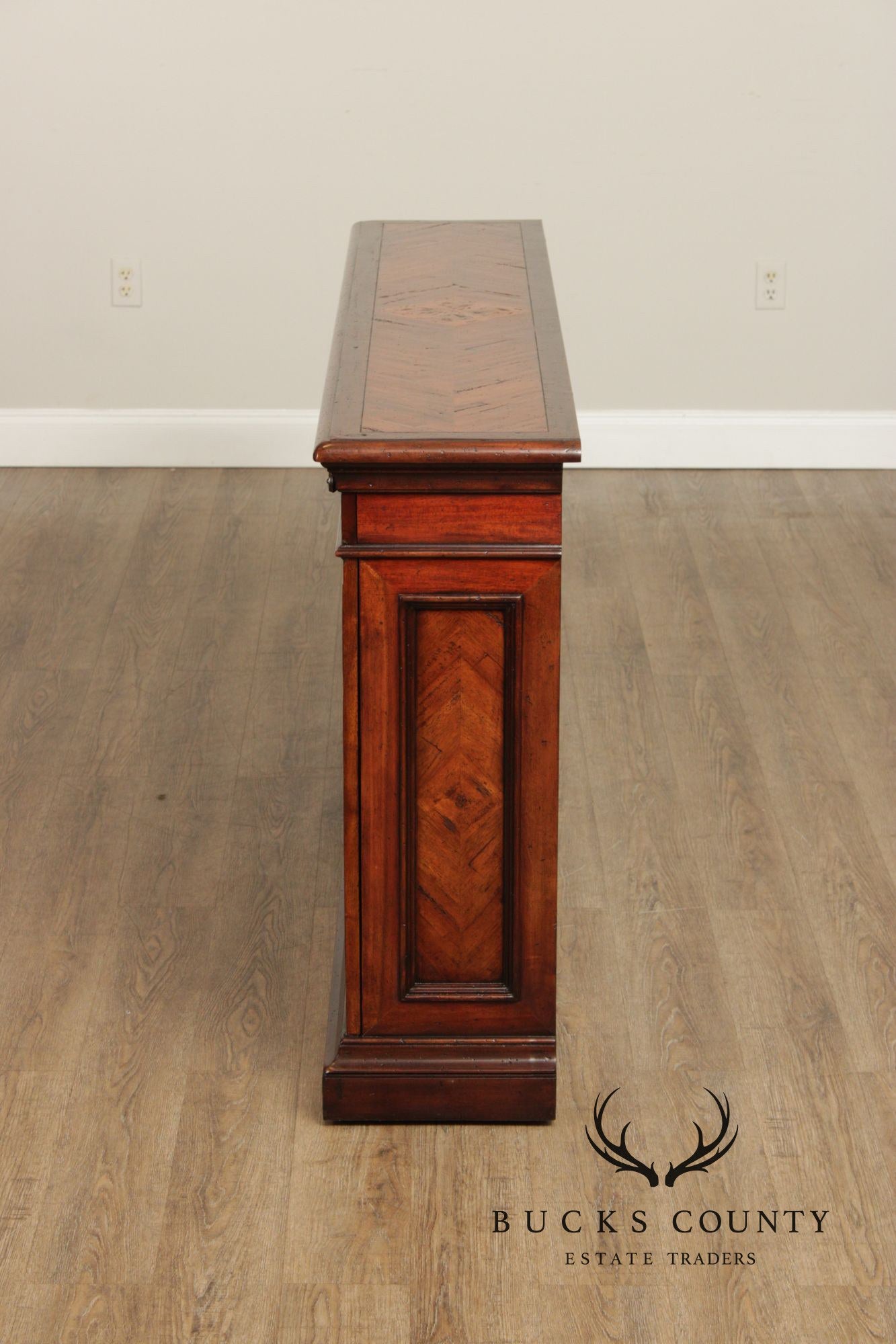 Theodore Alexander Regency Style Glass Door Low Bookcase