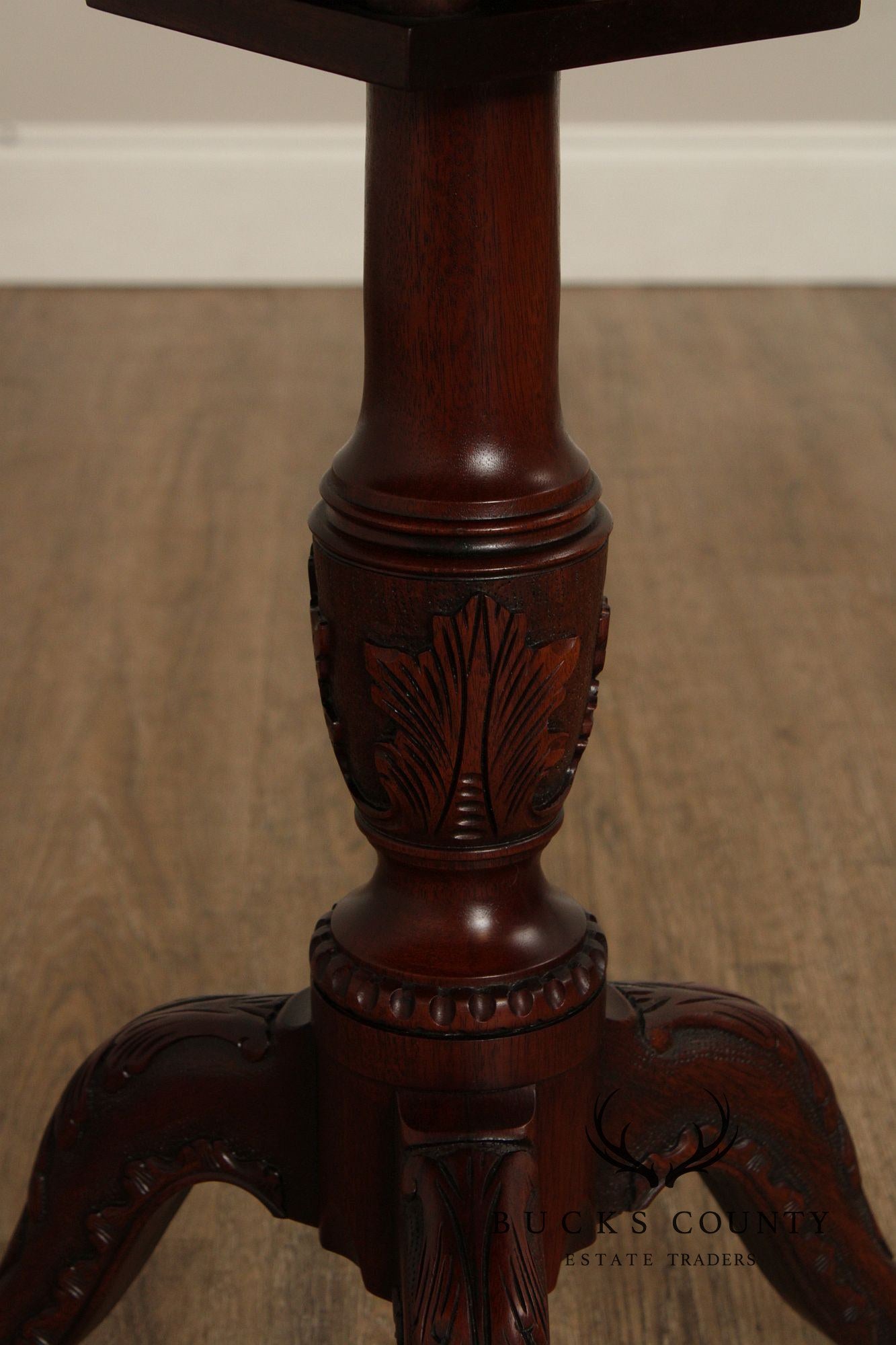 Henkel Harris Carved Mahogany Tilt Top Tea Table