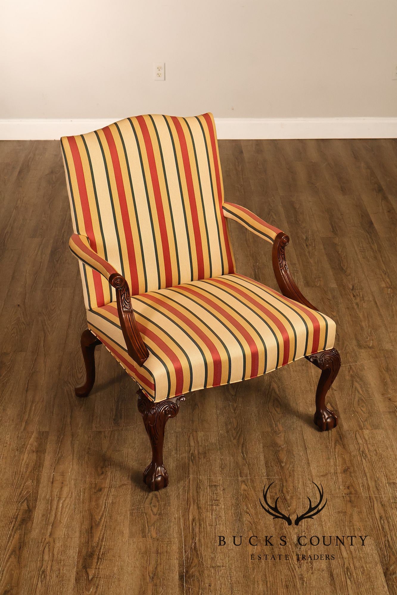 Southwood Chippendale Style Pair of Carved Mahogany Armchairs