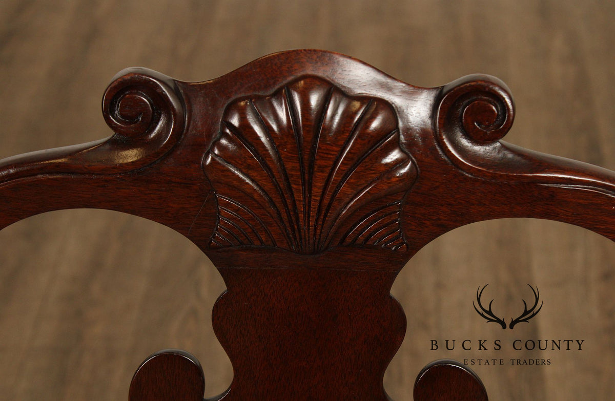 Stickley Queen Anne Style Set of Eight Mahogany Dining Chairs