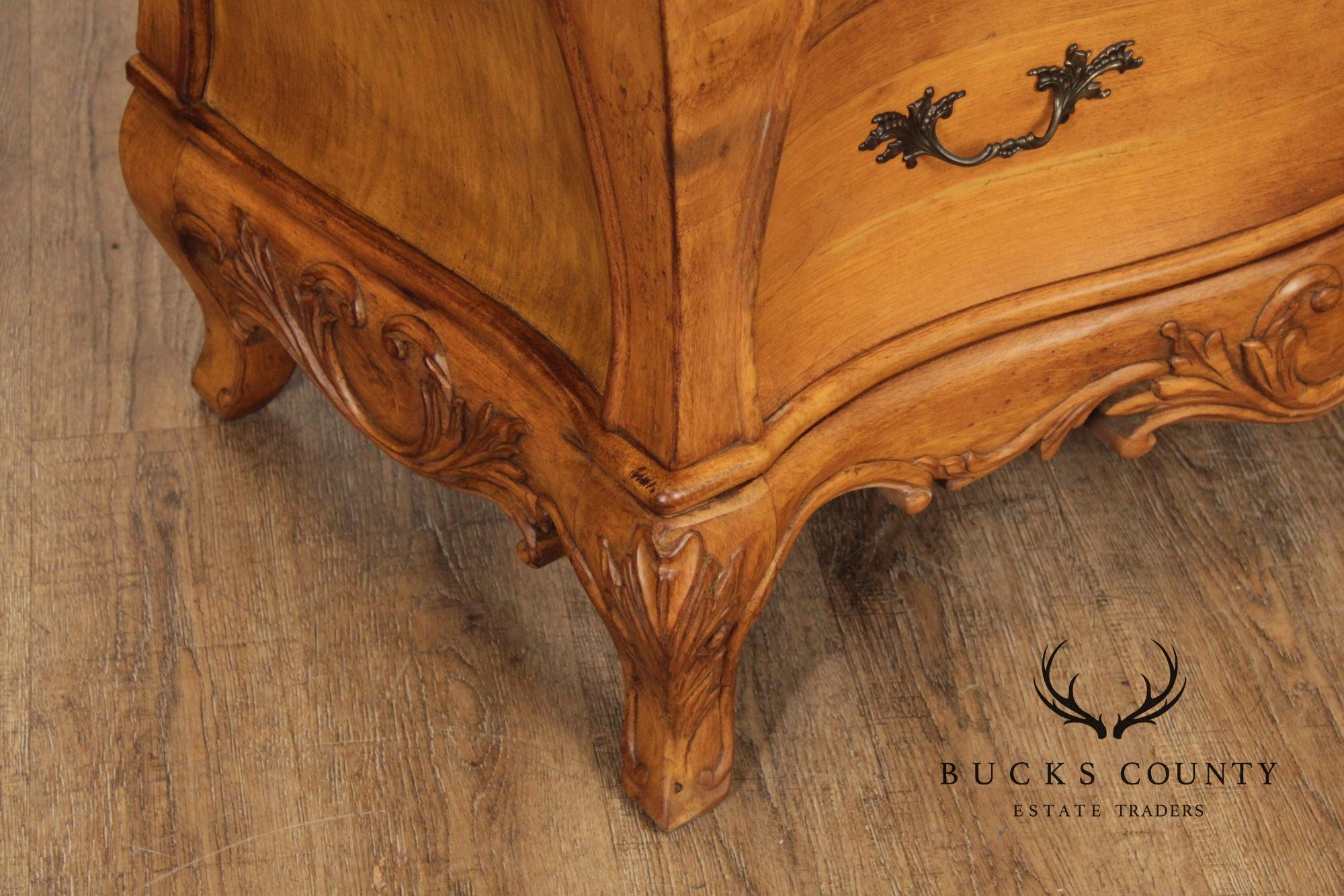 Italian Rococo Style Walnut Bombe Chest