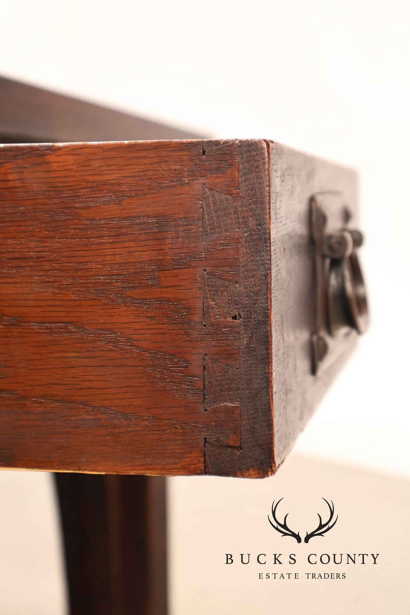 Early Gustav Stickley No. 460 Oak Library Table With Rare Hardware