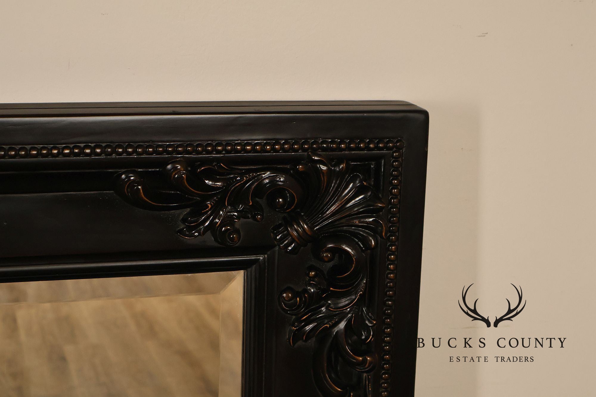 Rococo Style Large Ebonized Leaner Mirror