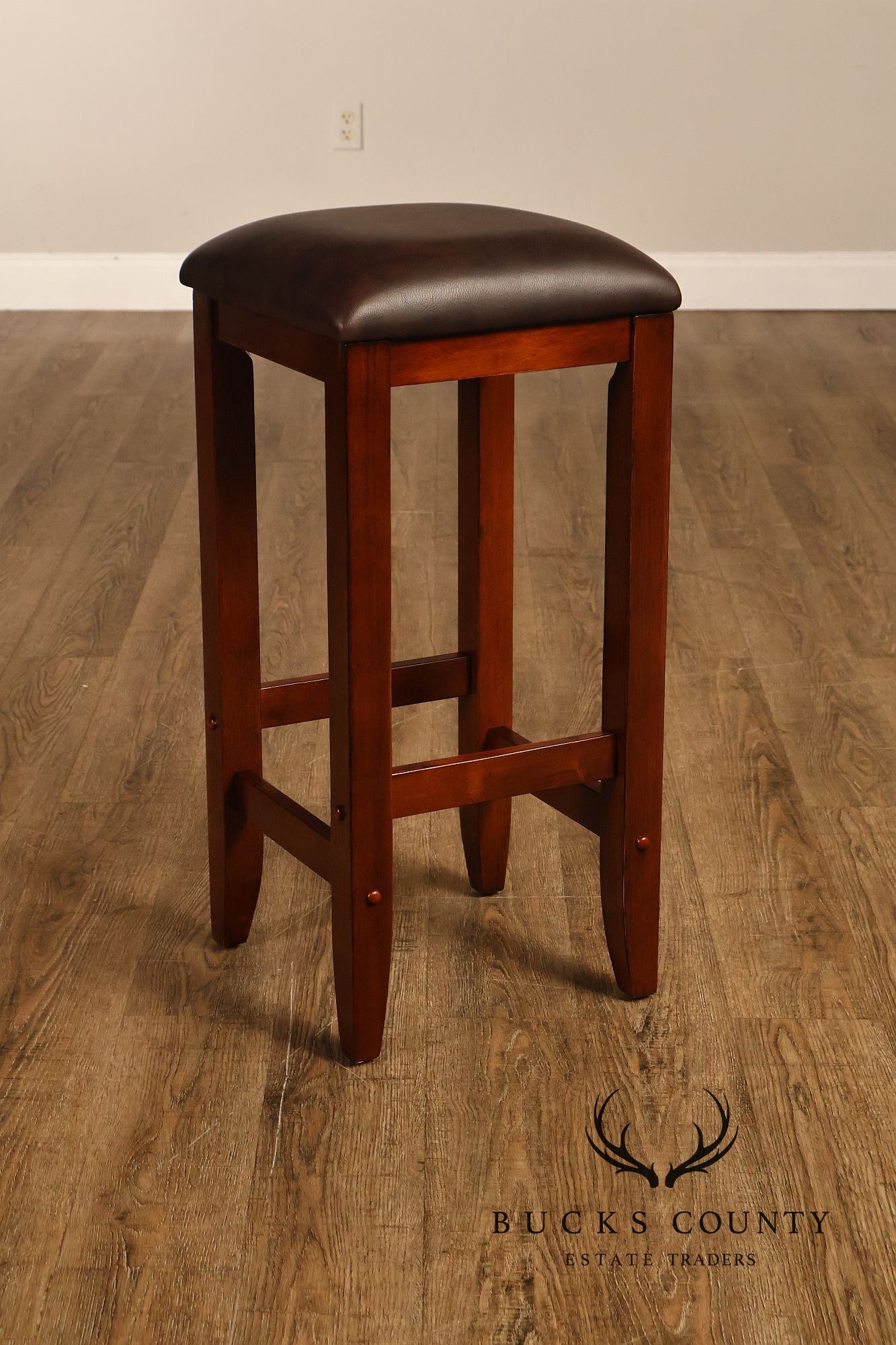 Traditional Home Bar With Wine Storage And Two Bar Stools