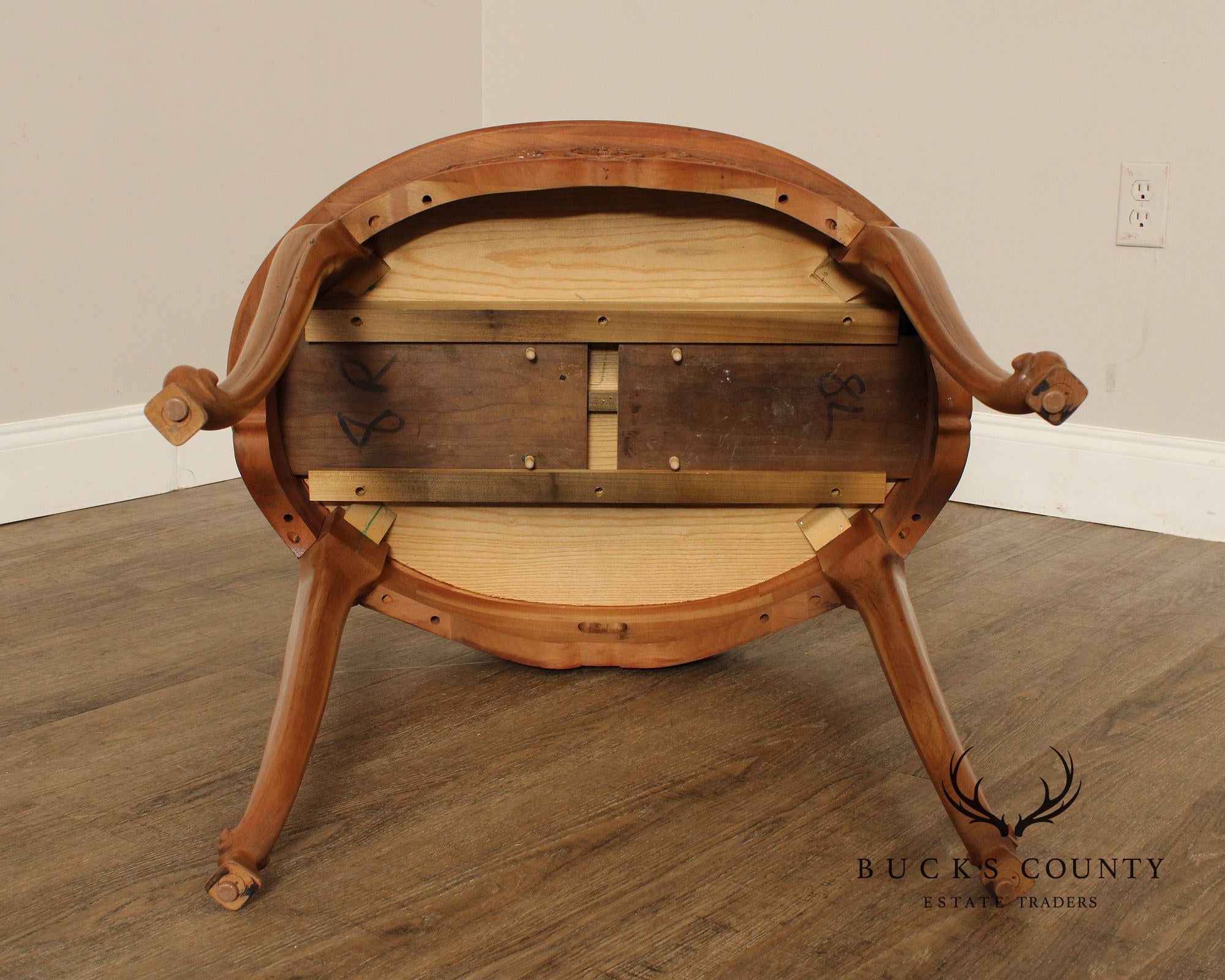 French Louis XV Style Glass Top Side Table