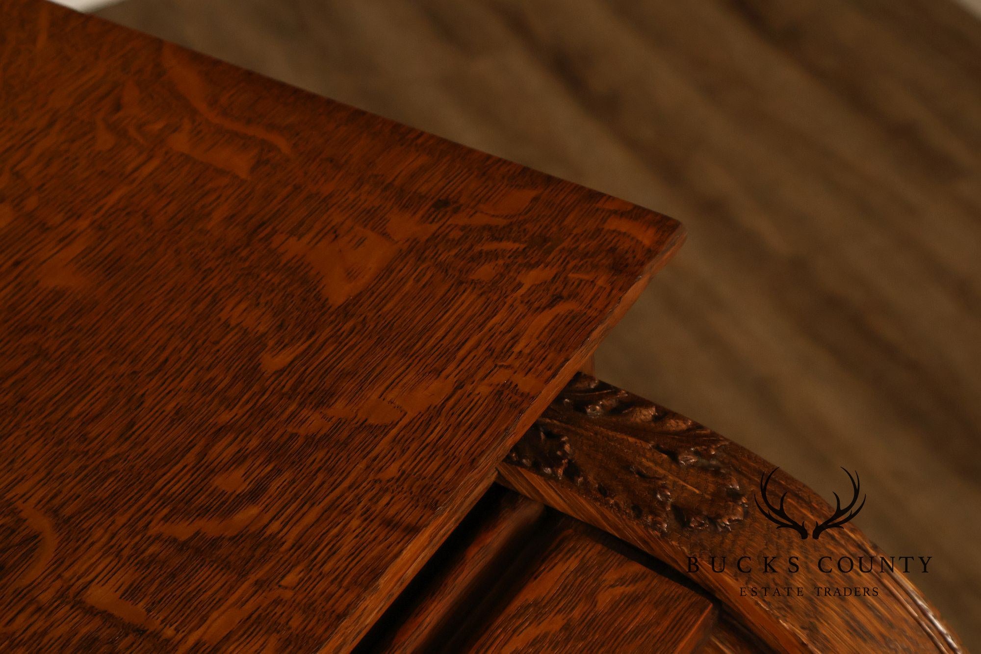 Exceptional Antique Quarter Sawn Oak Roll Top Desk With Carved 'Reading Hardware Co." Crest Panel