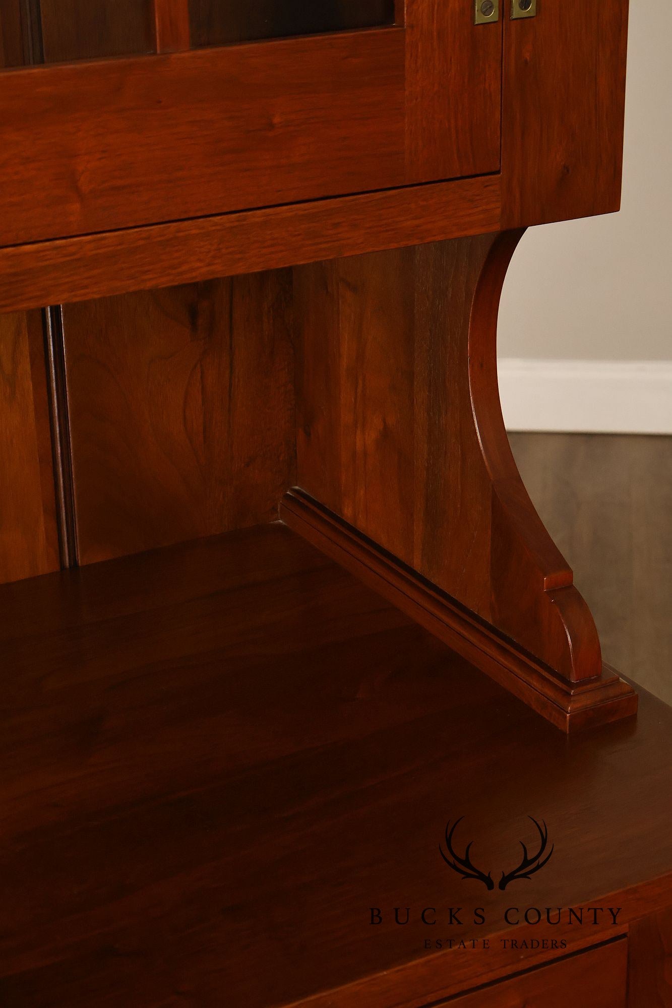 E.A. Clore Bench Made Solid Walnut Step Back Hutch