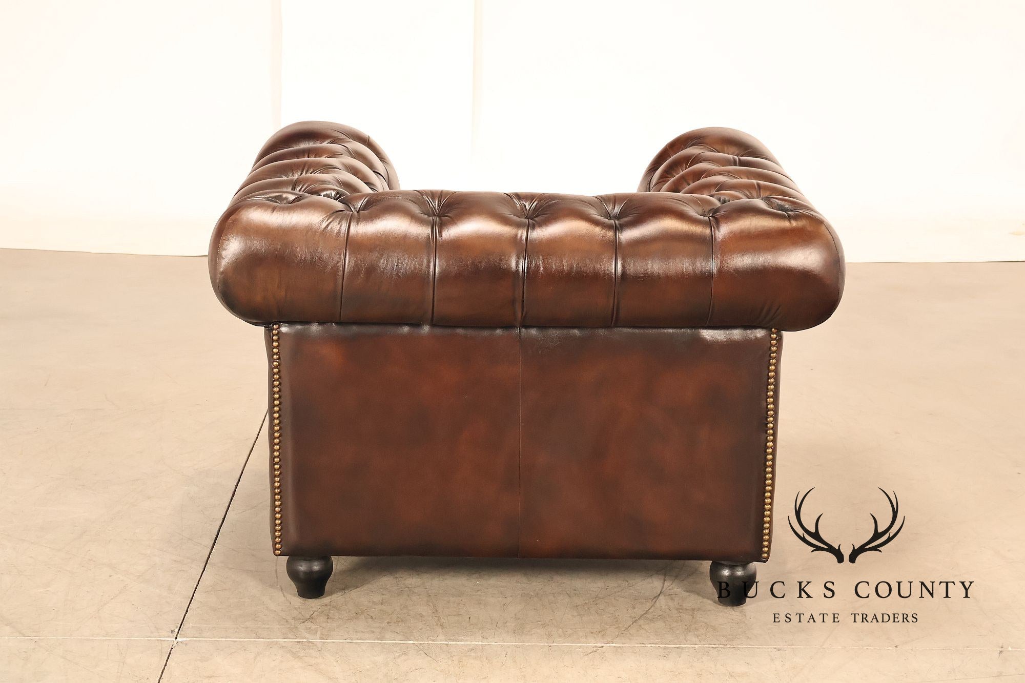 Distressed Brown Single Seater Cushion Chesterfield