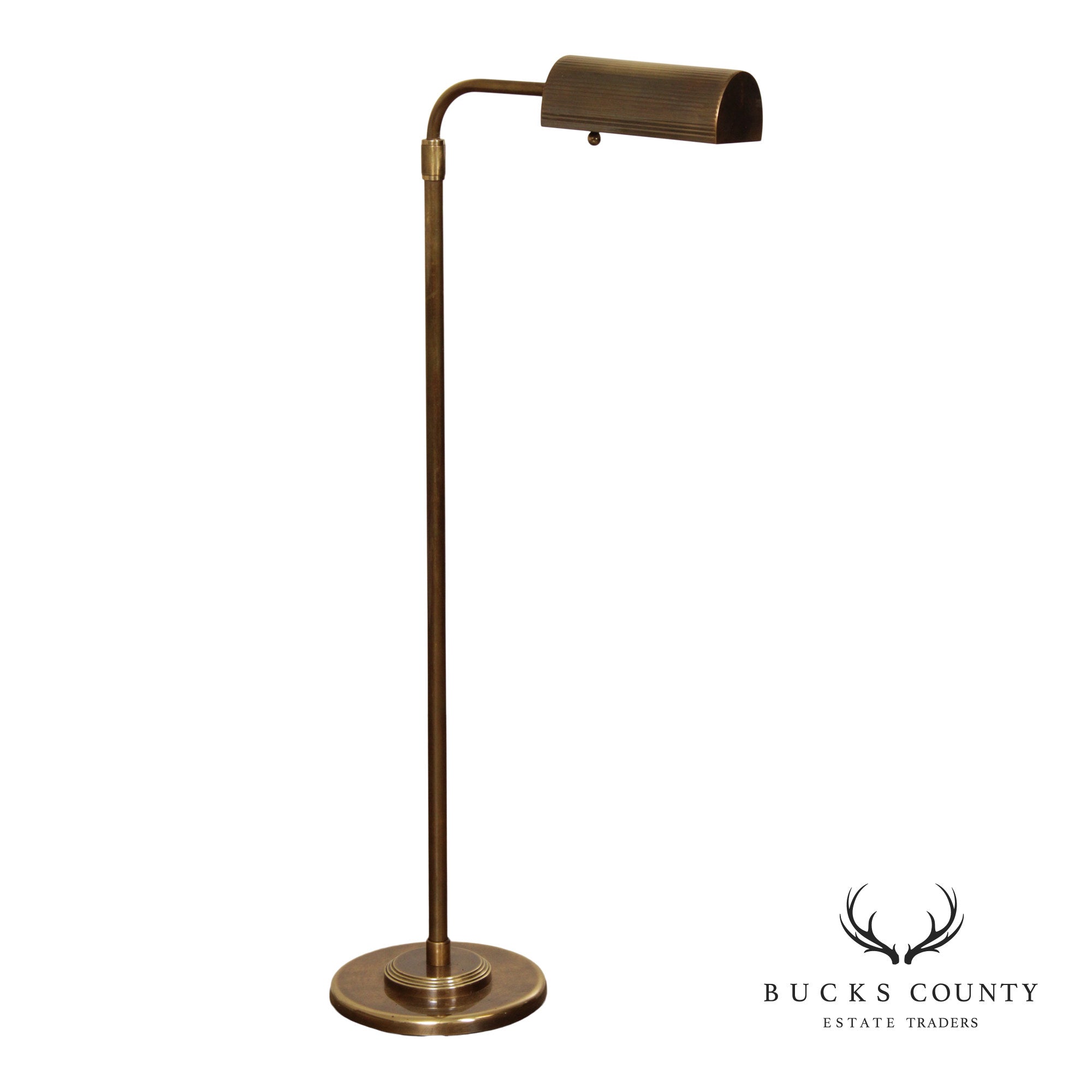 Leviton Mid-Century Modern Style Brass Adjustable Floor Lamp