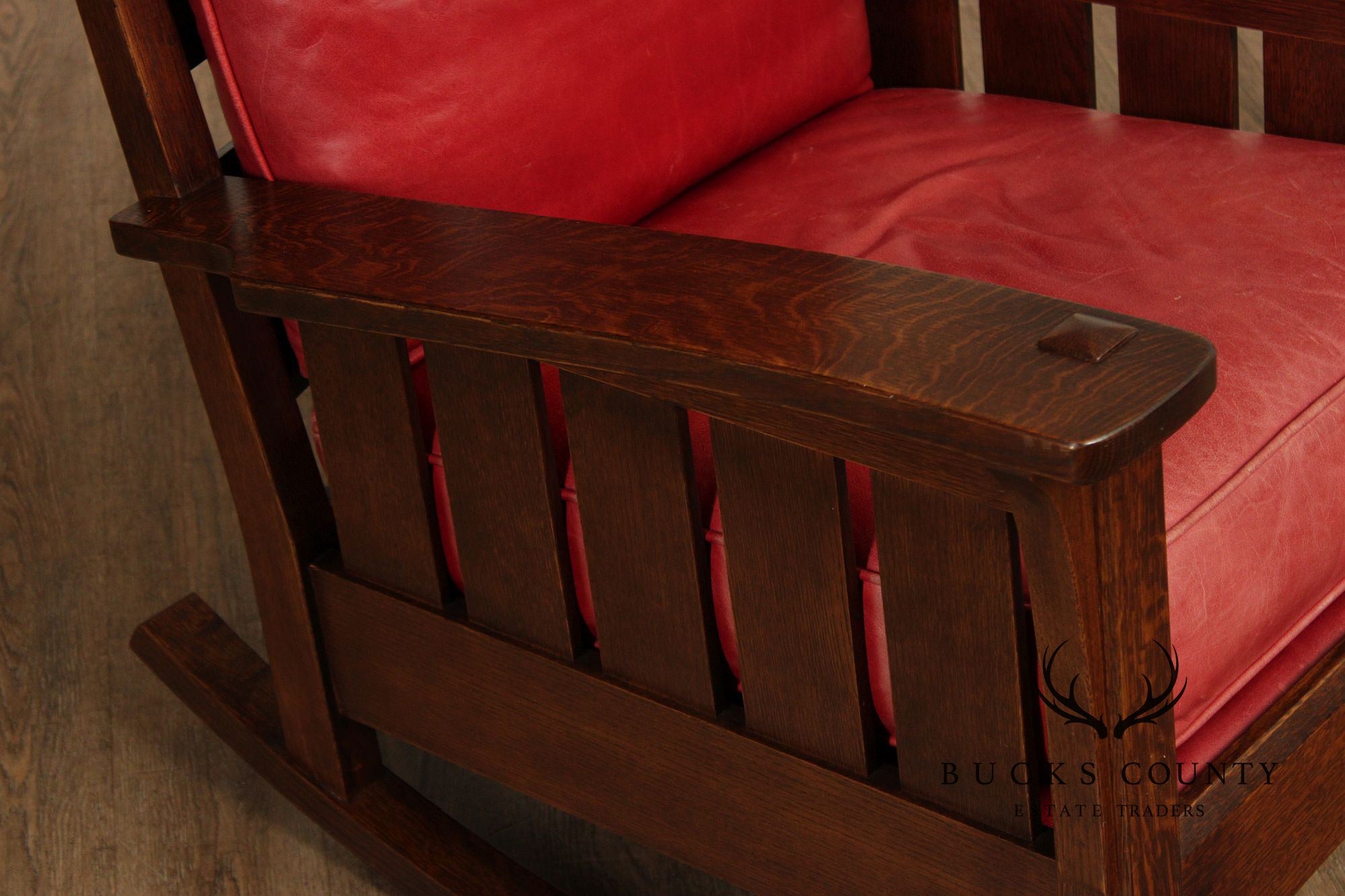 Stickley Mission Collection Oak And Leather Rocker