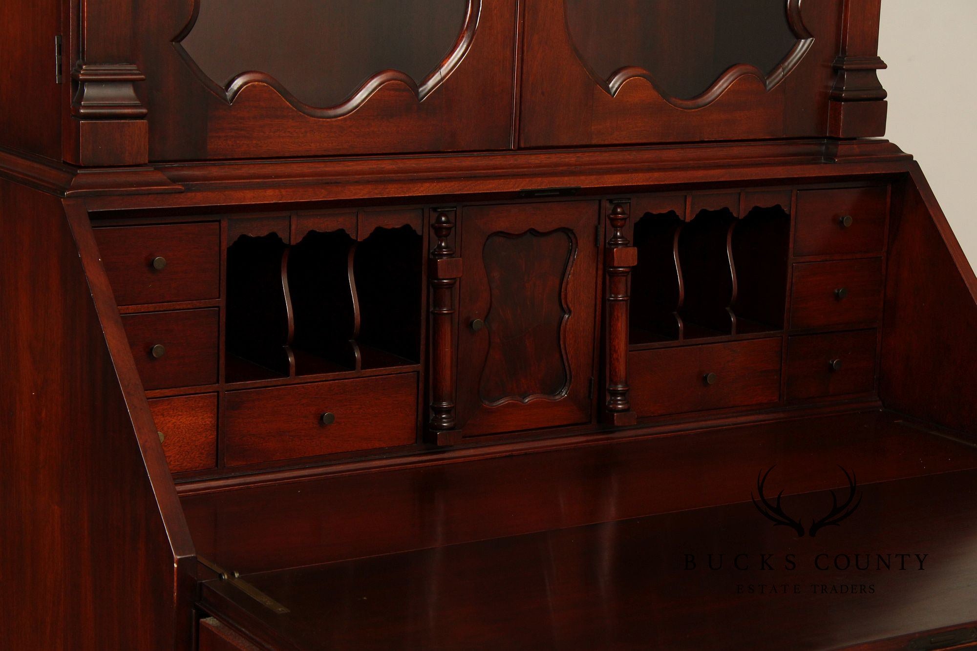 1940's Georgian Style Mahogany Secretary Bookcase