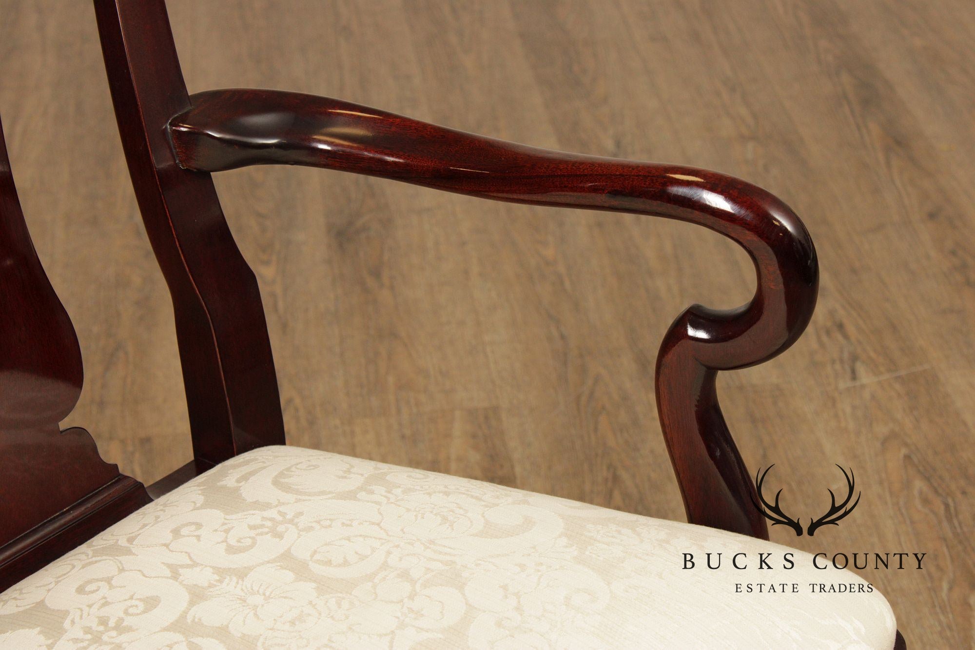 Kindel Queen Anne Style Set Of Six Mahogany Dining Chairs