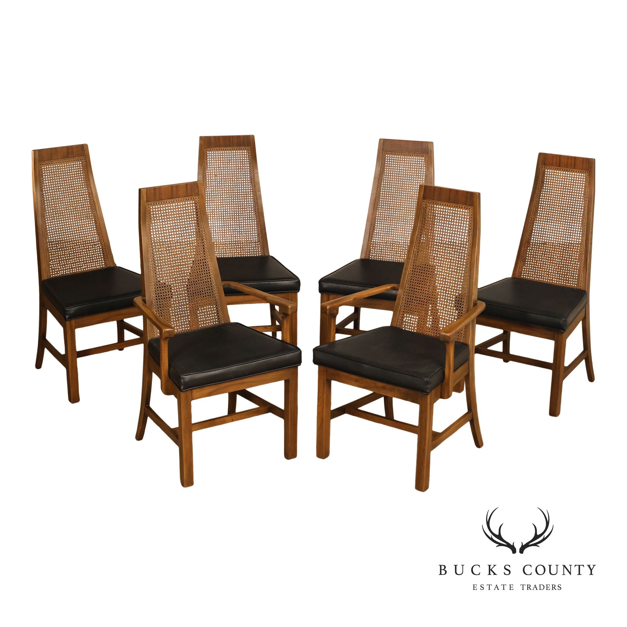Young Manufacturing Mid Century Modern Set of Six Dining Chairs