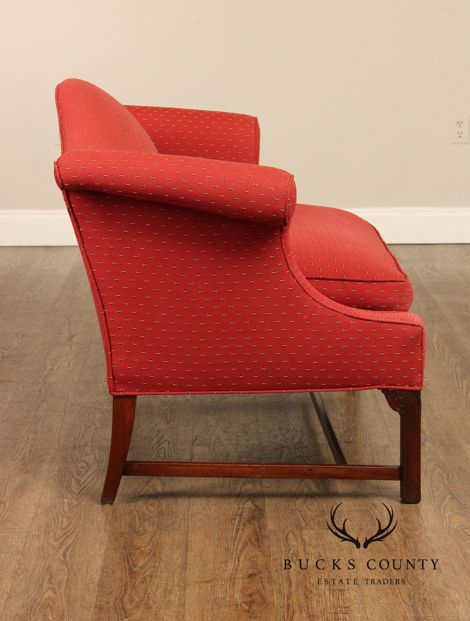 Georgian Style Upholstered Mahogany Loveseat