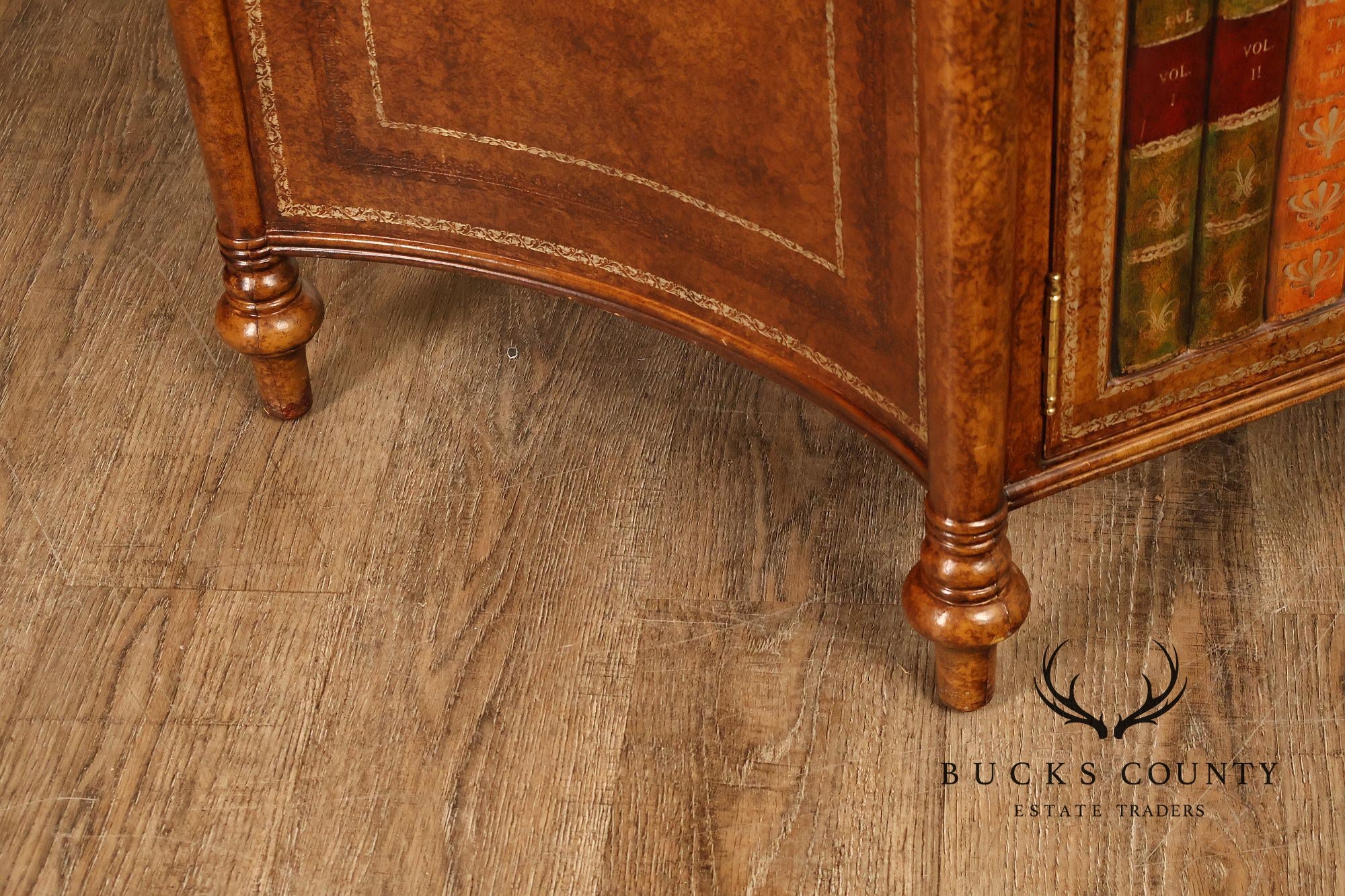 Maitland Smith Leather Wrapped Commode Cabinet