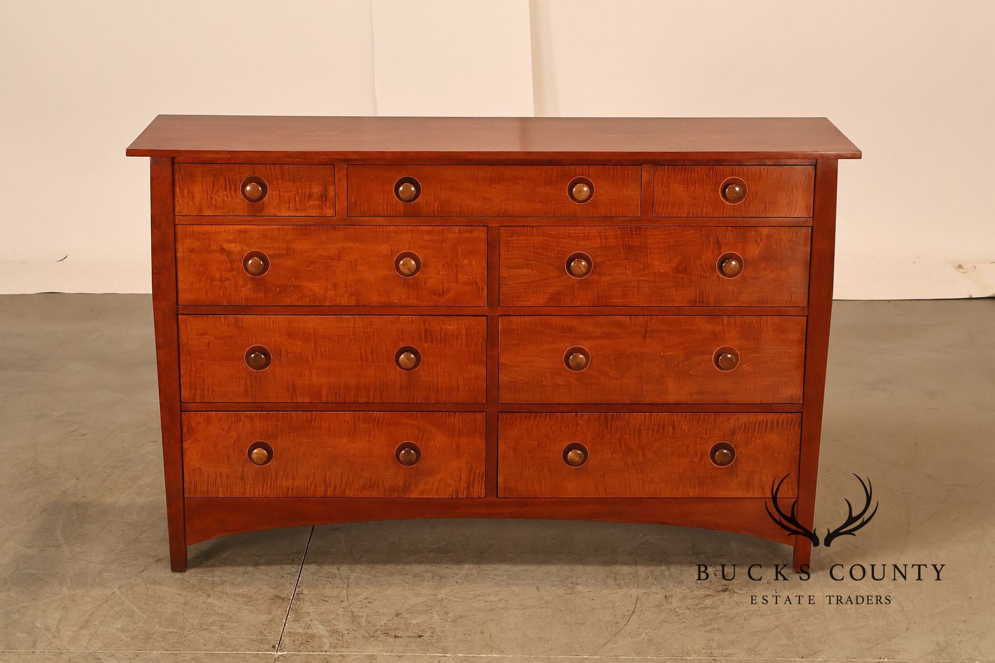 Stickley Mission Collection Harvey Ellis Cherry Nine Drawer Dresser