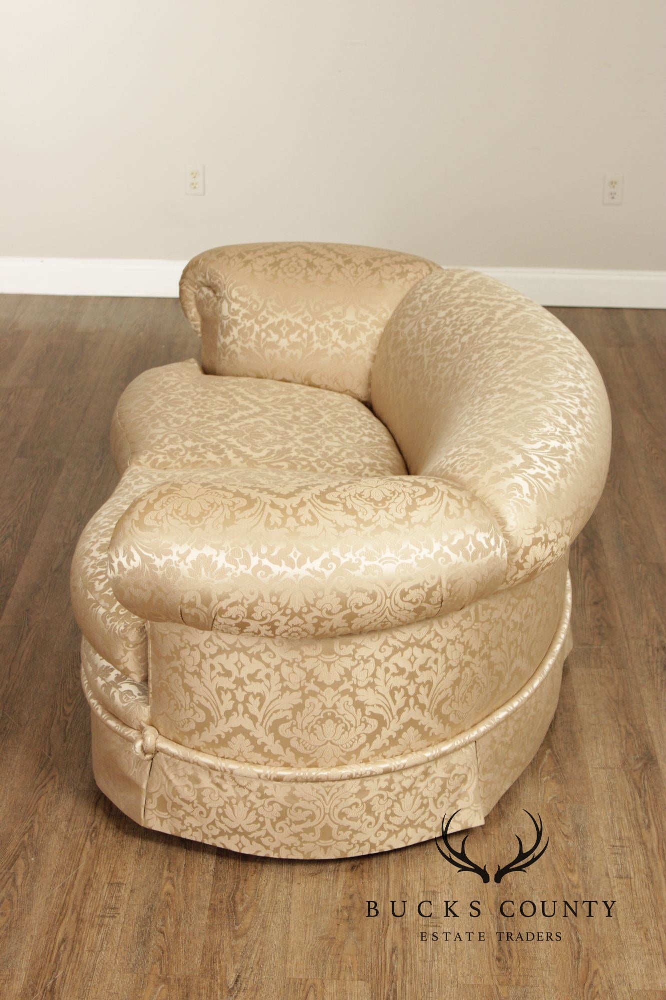 Quality Damask Upholstered Loveseat