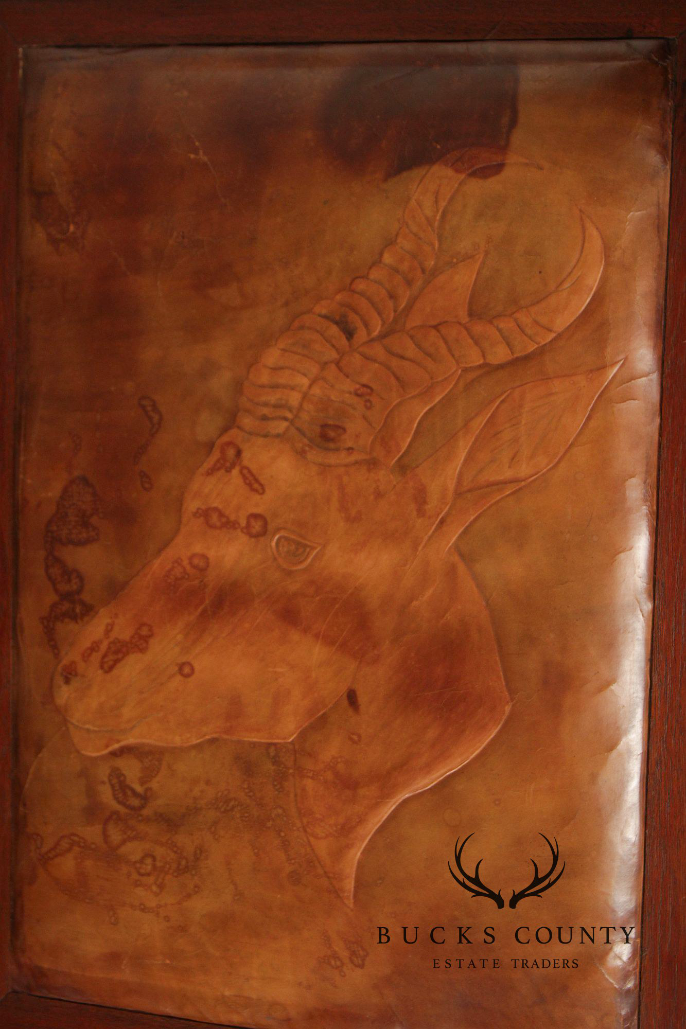 Arts & Crafts Leather Seat Oak Stool