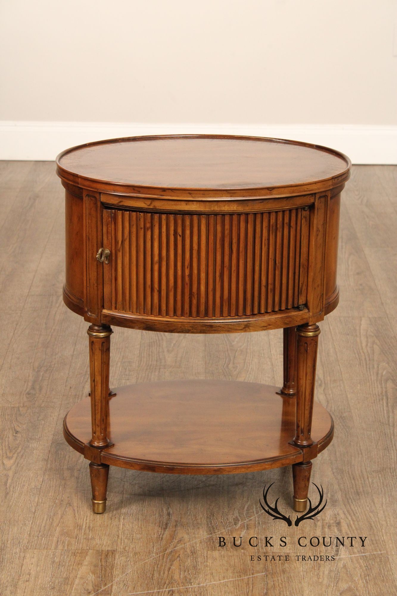Heritage French Louis XVI Style Walnut Oval Side Table
