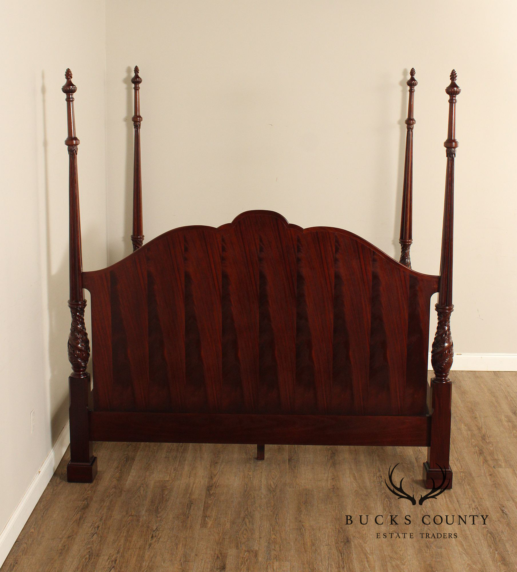 Baker Sunburst Mahogany King Size Poster Bed