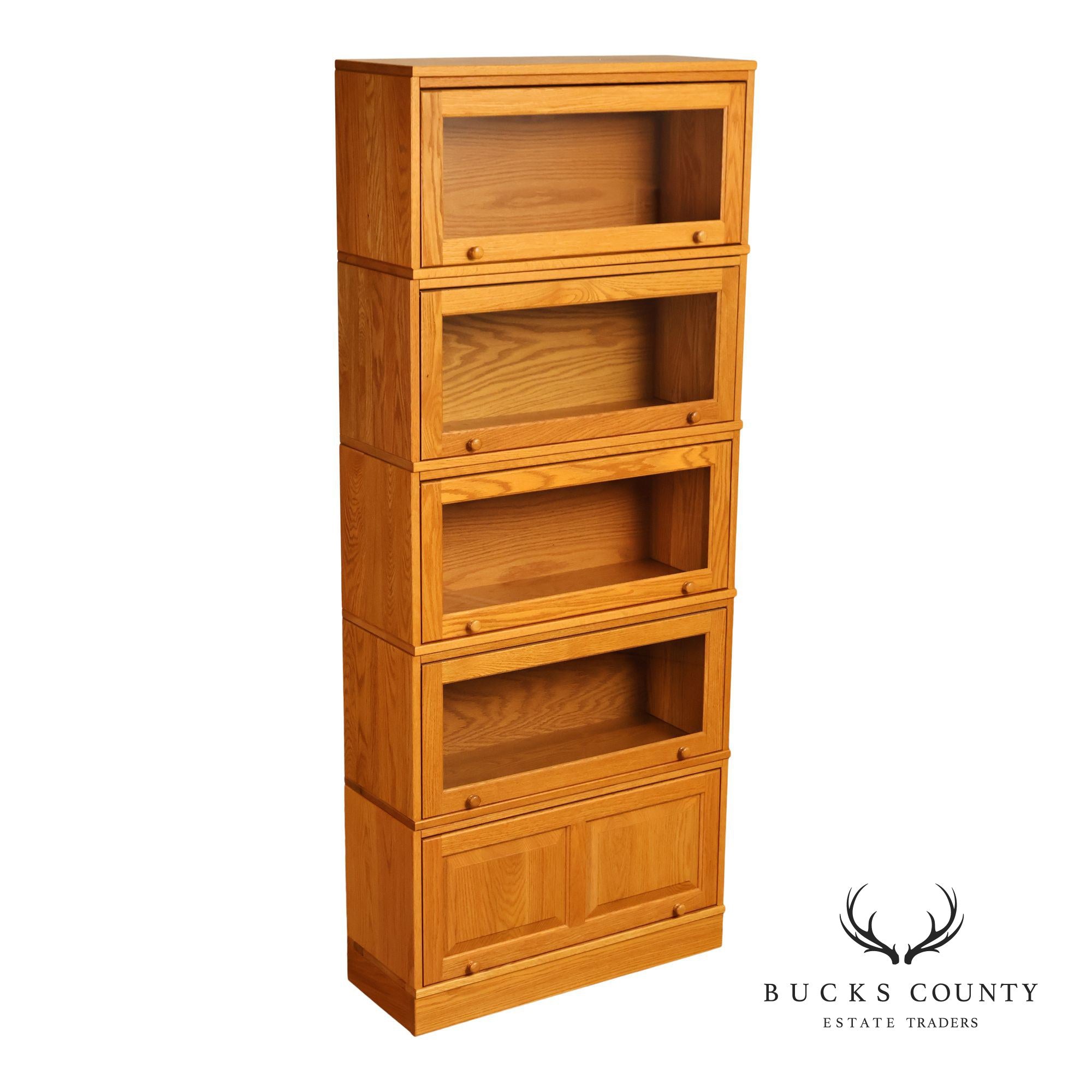 Amish Made Oak Five Stack Barrister Bookcase