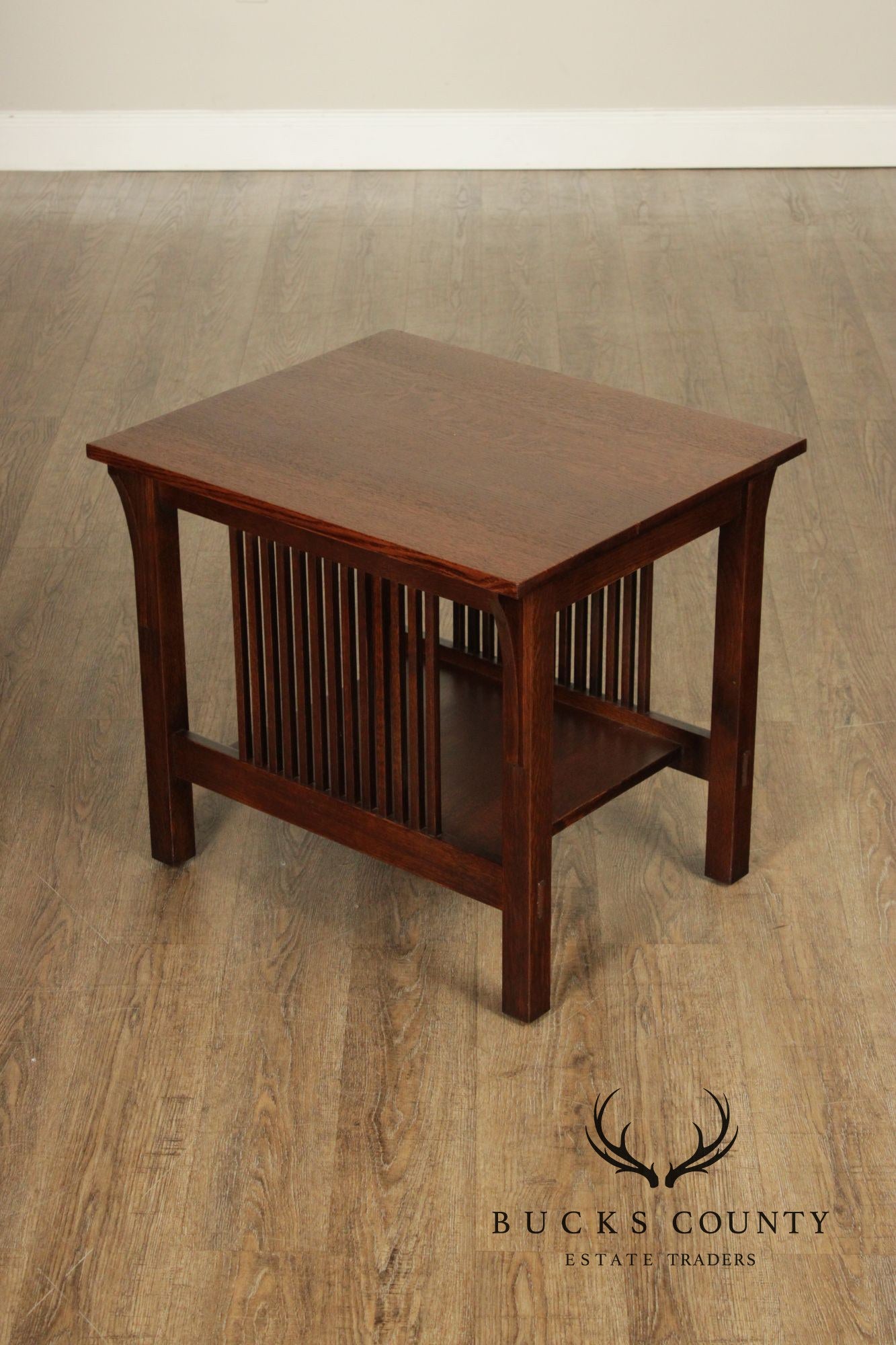 Stickley Mission Collection Oak Spindle Lamp Table
