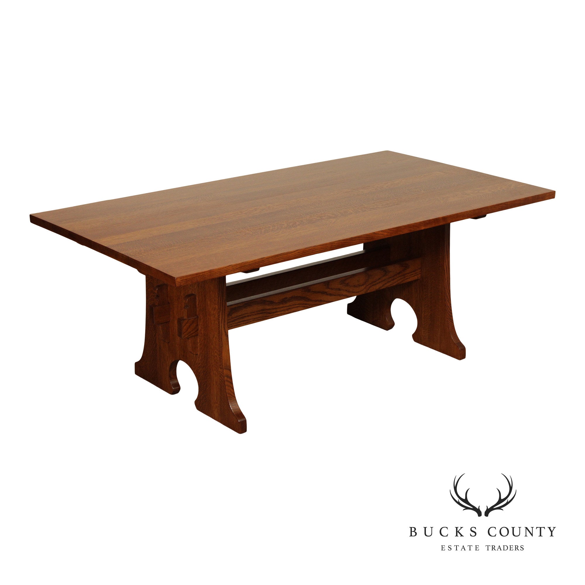 Stickley Mission Collection Expandable Oak Keyhole Dining Table