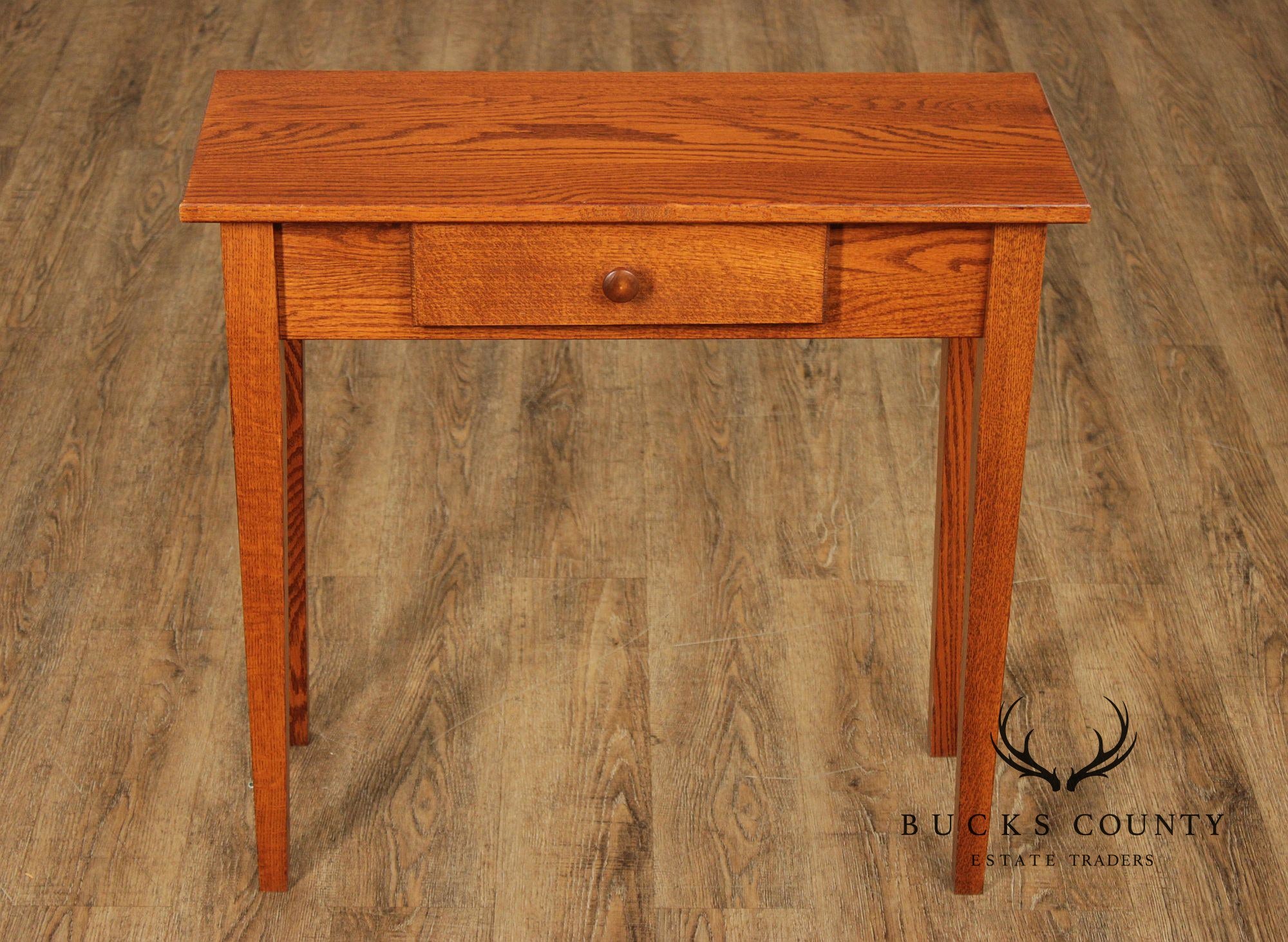 Shaker Style Narrow Oak Console Table