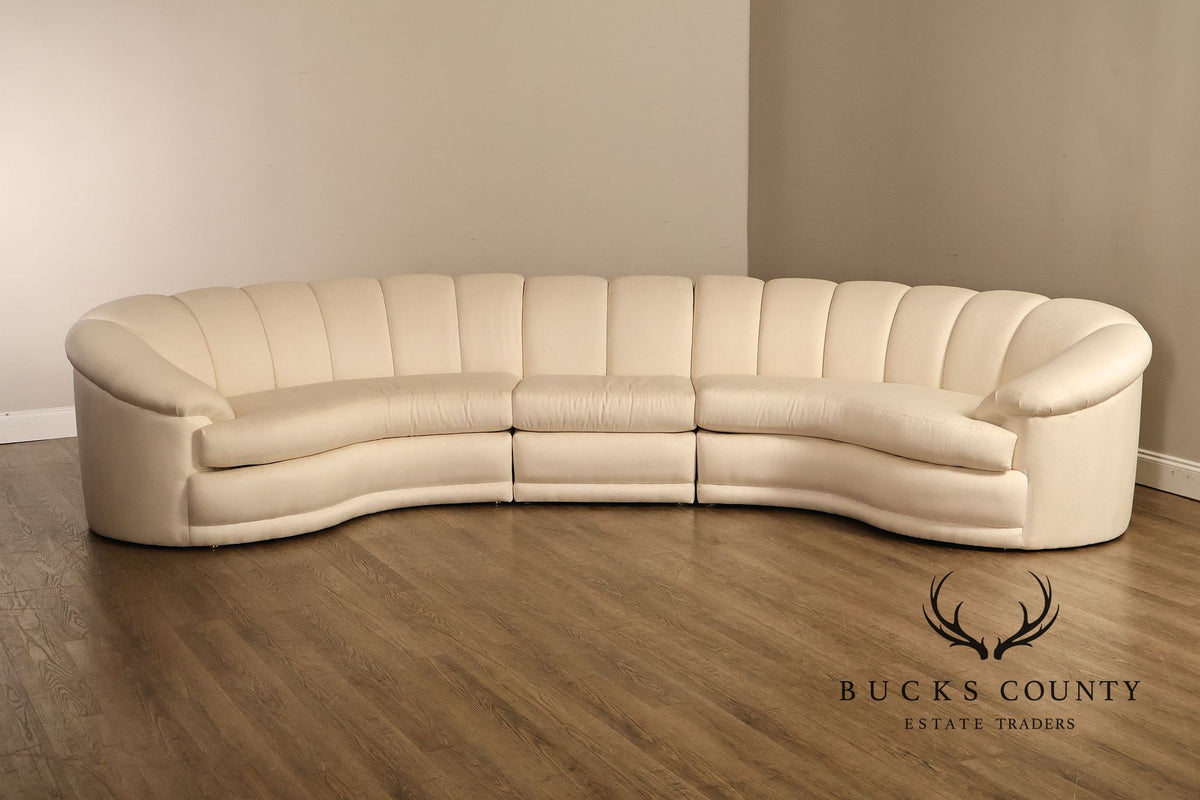 Thayer Coggin Post Modern Curved Sectional Sofa