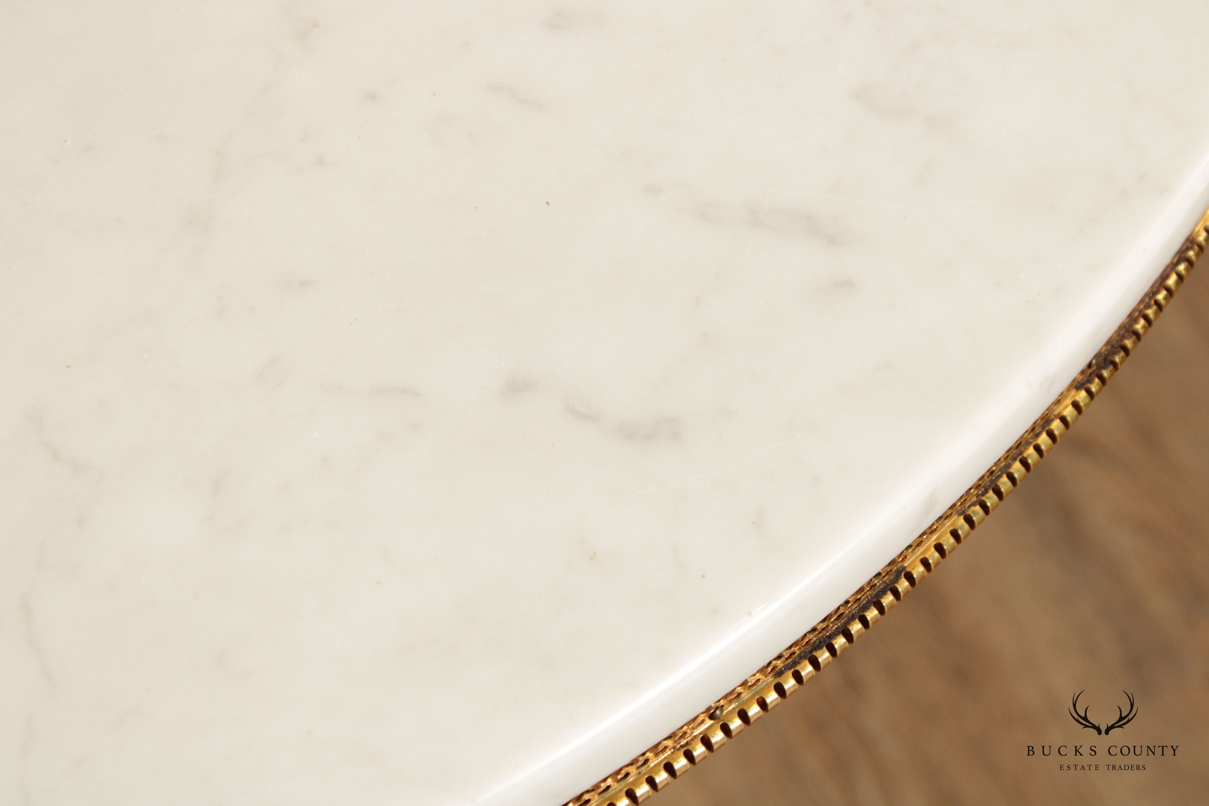 American of Chicago Vintage Round Marble Top Neoclassical Style Coffee or Center Table