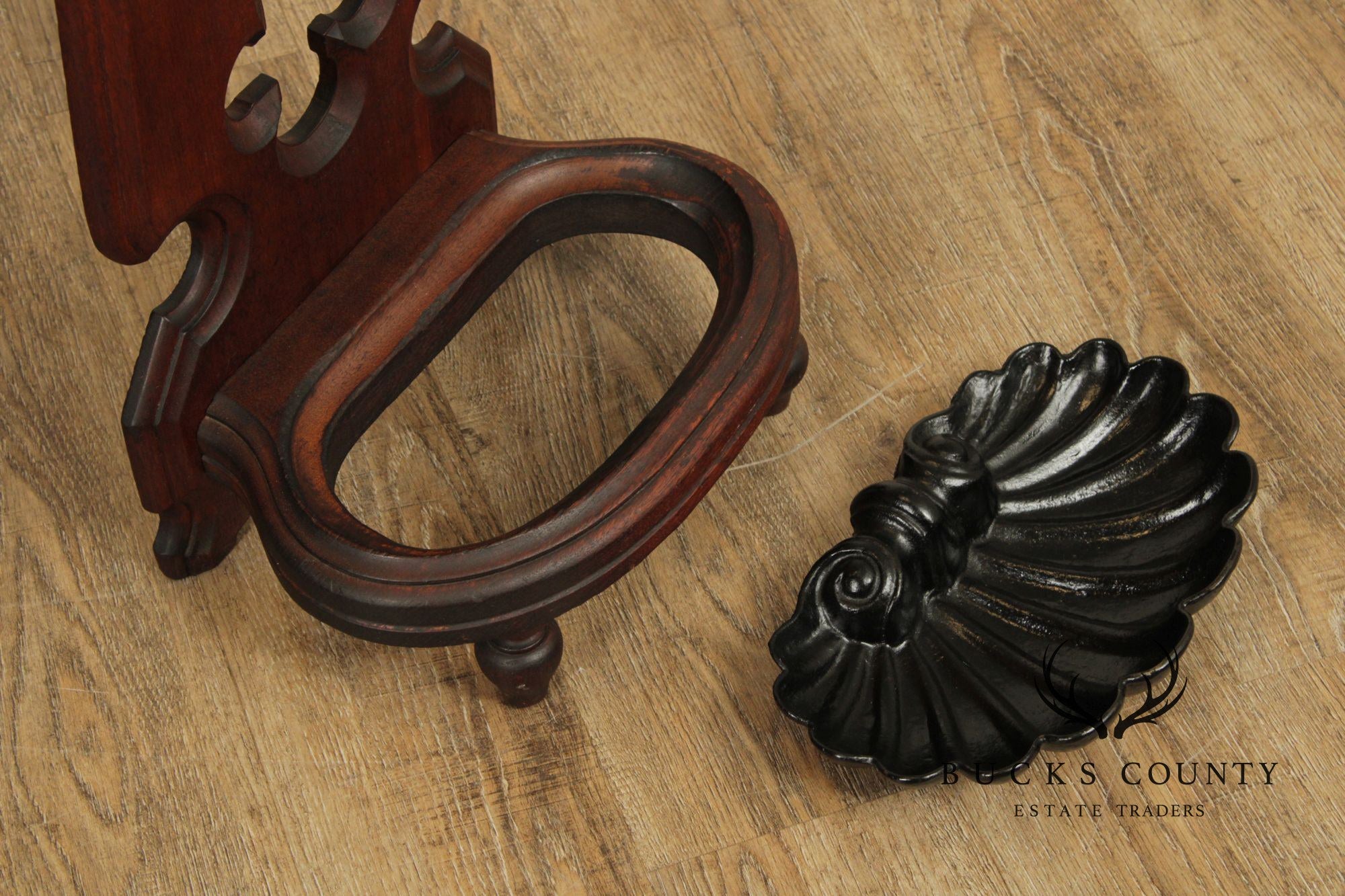 Antique Victorian Gothic Revival Umbrella Stand With Cast Iron Drip Pan