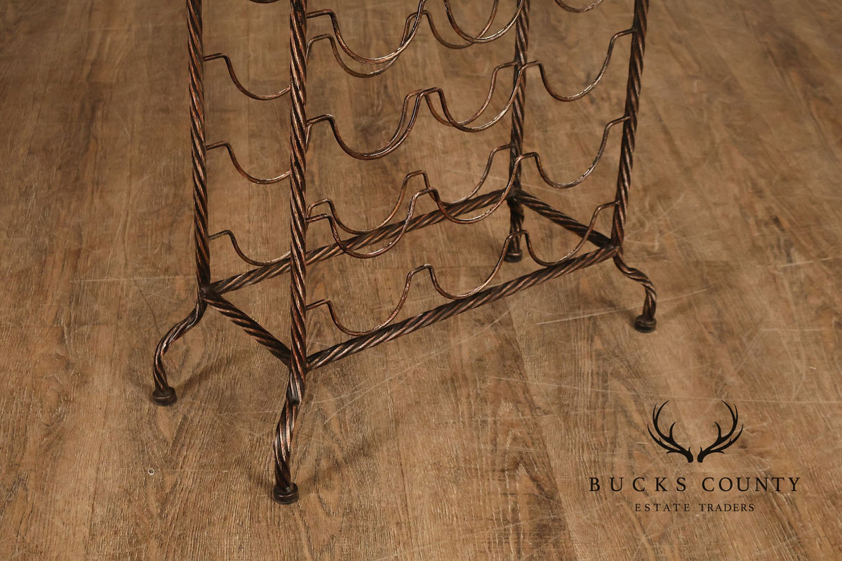 Twisted Metal Two-Tier Wine Rack Serving Stand