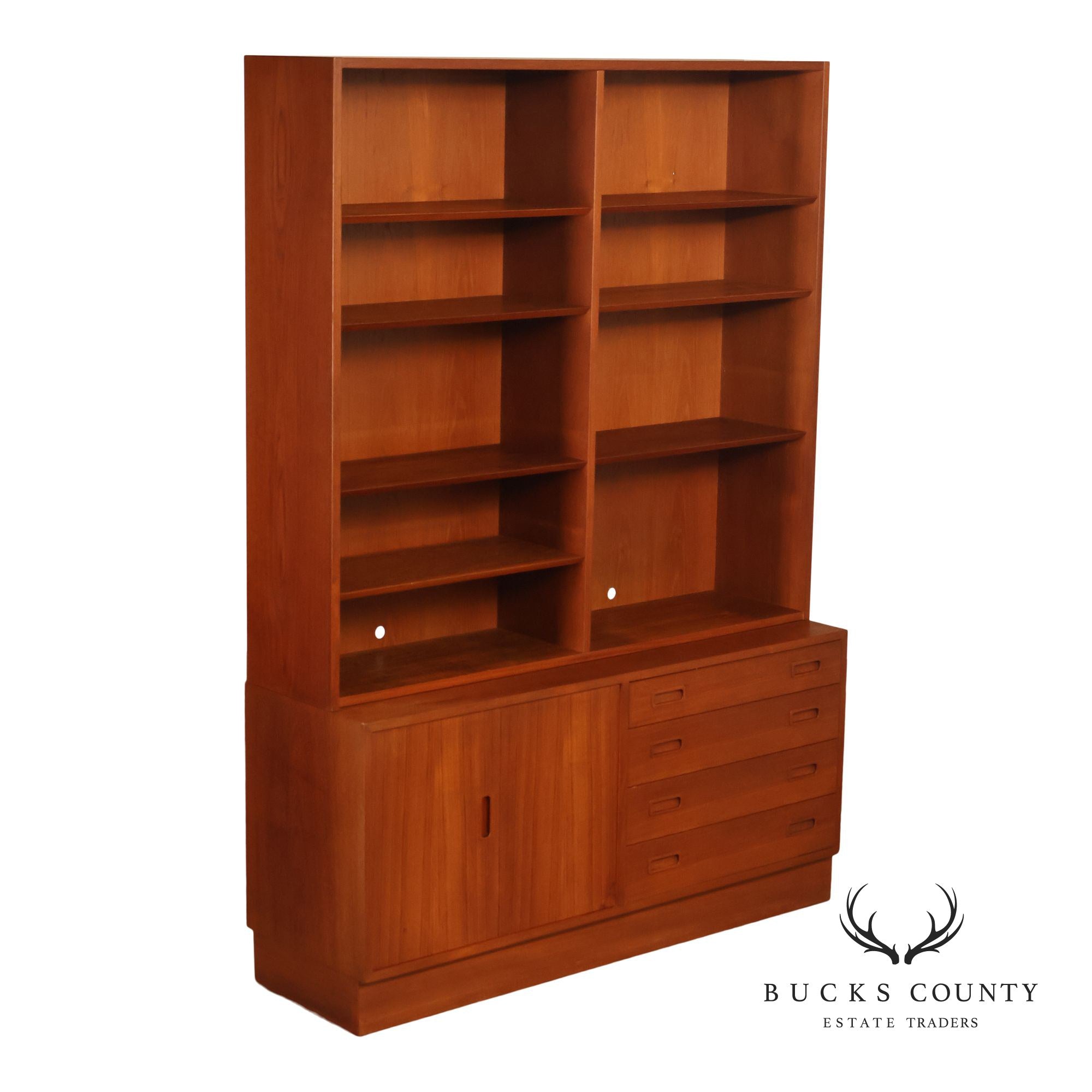 Danish Modern Teak Bookcase Hutch