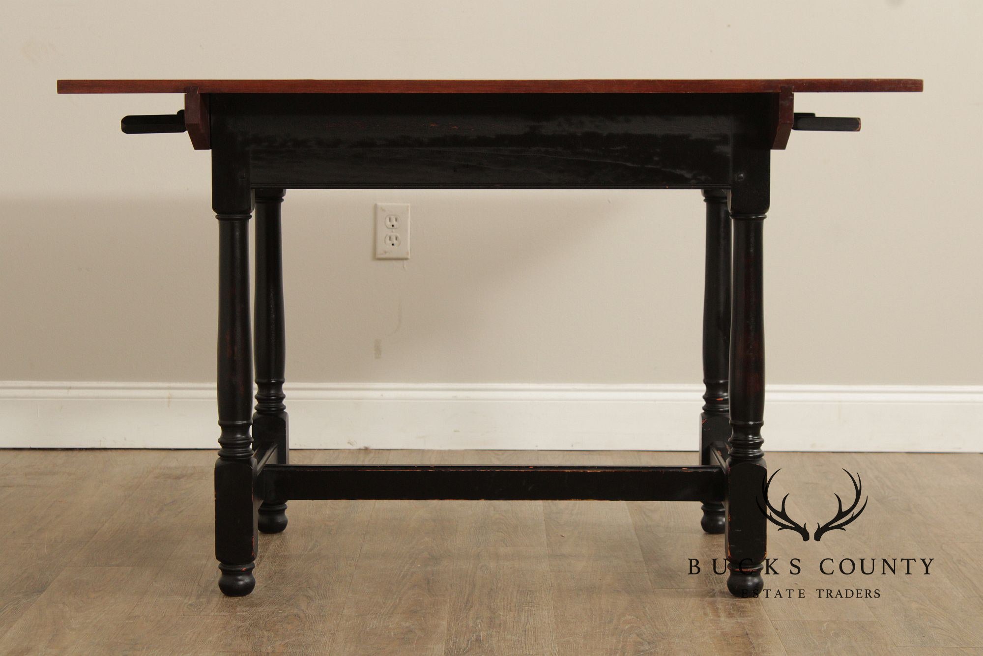 Farmhouse Style Cherry Top Painted Base Dining or Breakfast Table