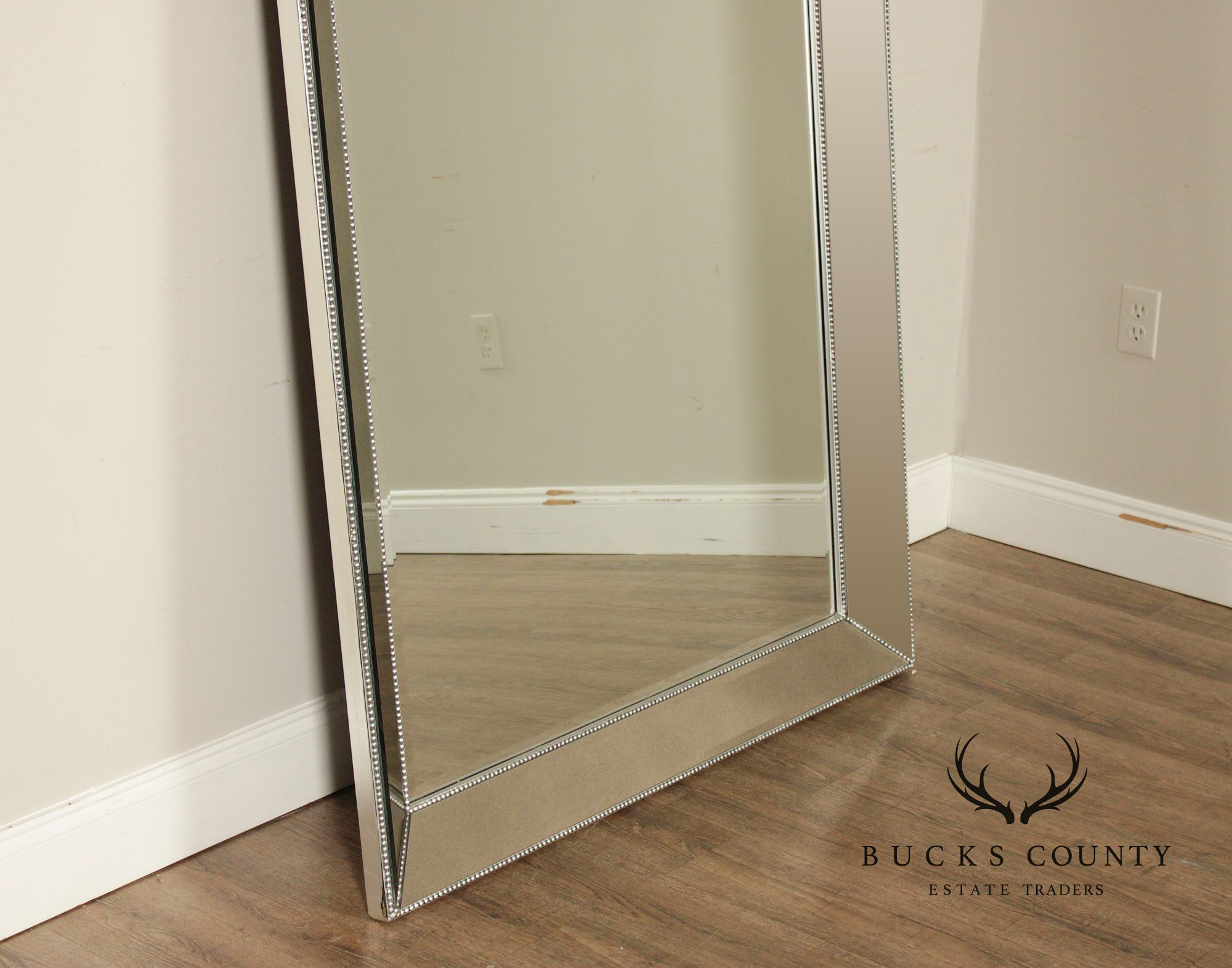 Hollywood Regency Oversized Beaded Floor Mirror