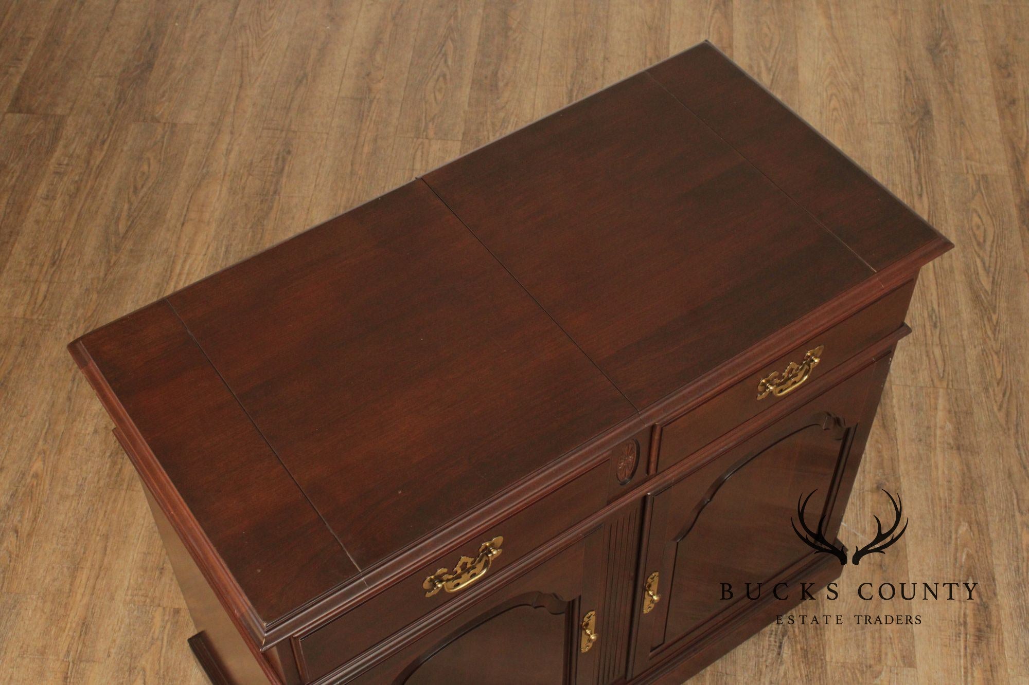 Ethan Allen Georgian Court Chippendale Style Cherry Flip Top Server