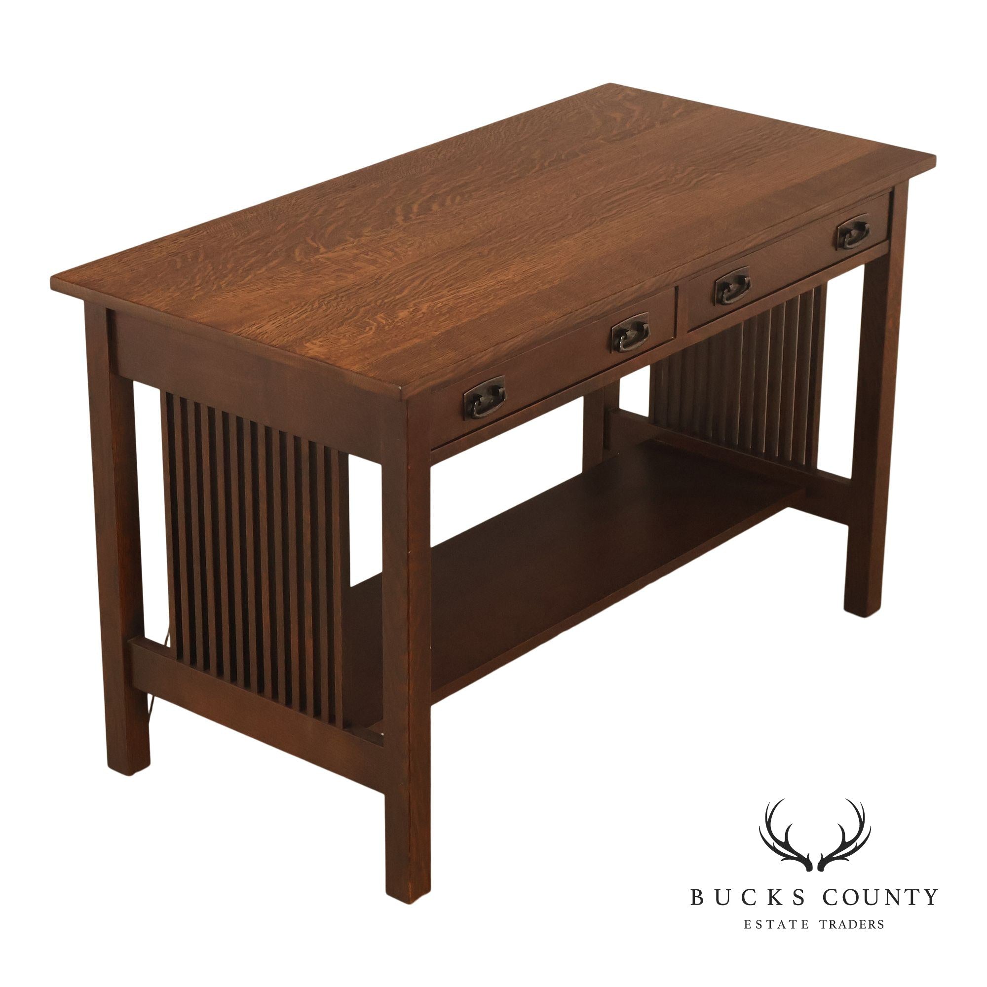 Stickley Mission Collection Oak Spindle Library Desk
