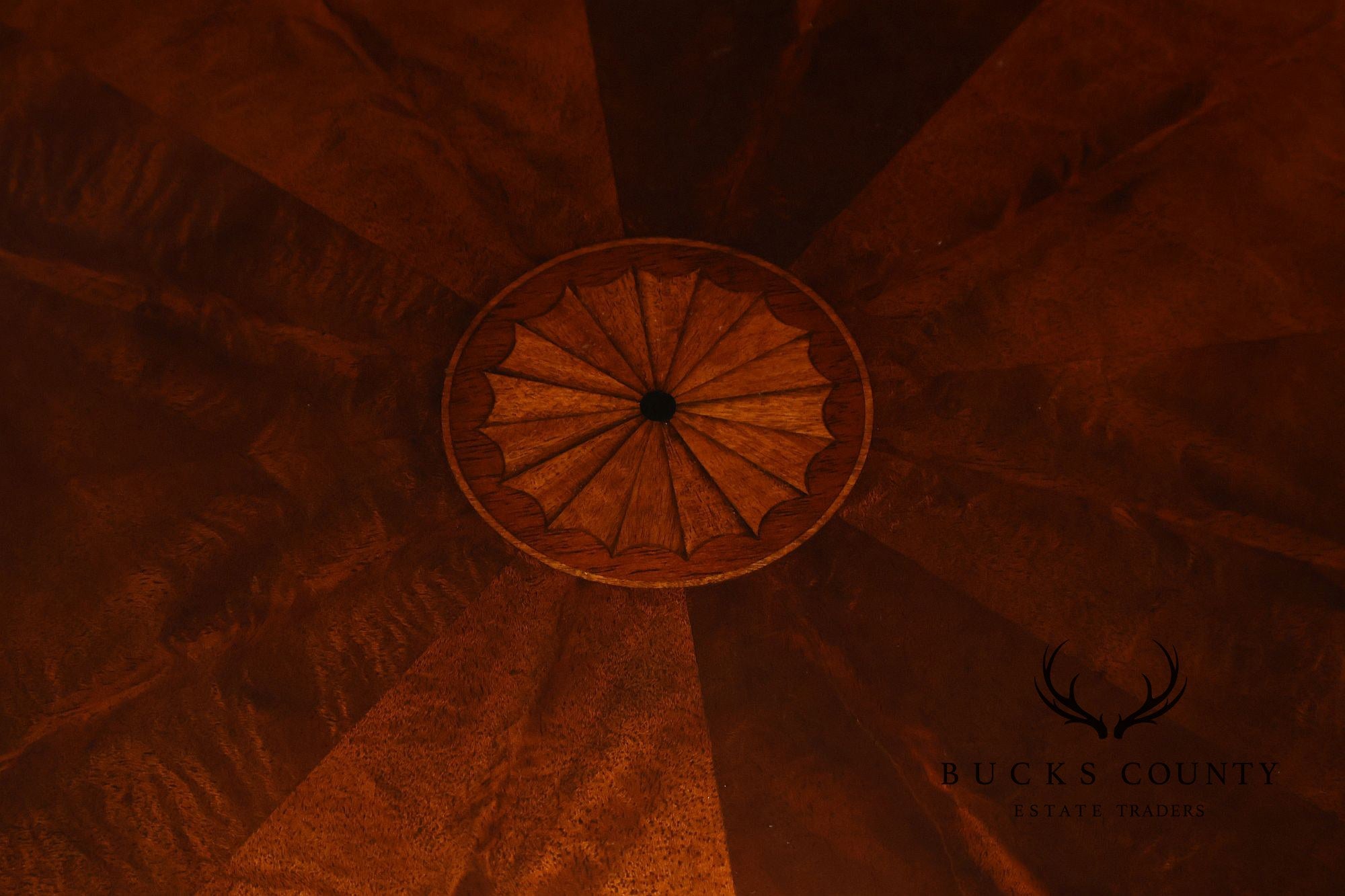 Hickory Chair Federal Style Round Inlaid Mahogany Drum Table