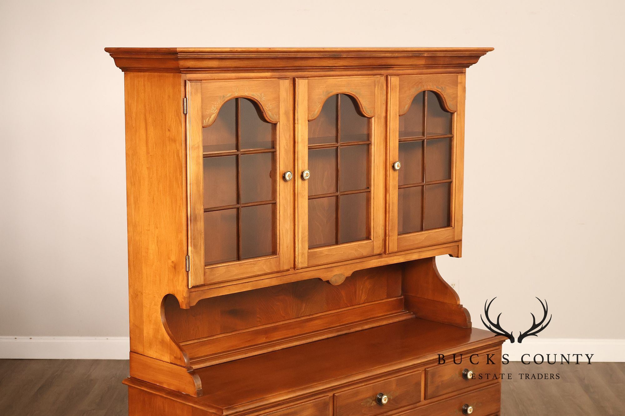 Hitchcock Two Piece Maple Step Back Hutch
